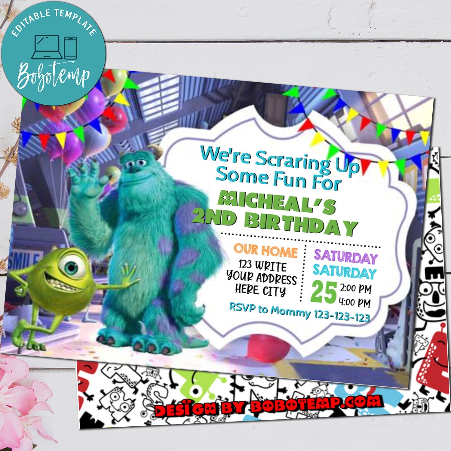 Editable Monster Inc Birthday Invitations Instant Download Bobotemp Editable Monster Inc Birthday Invitations Instant Download Bobotemp