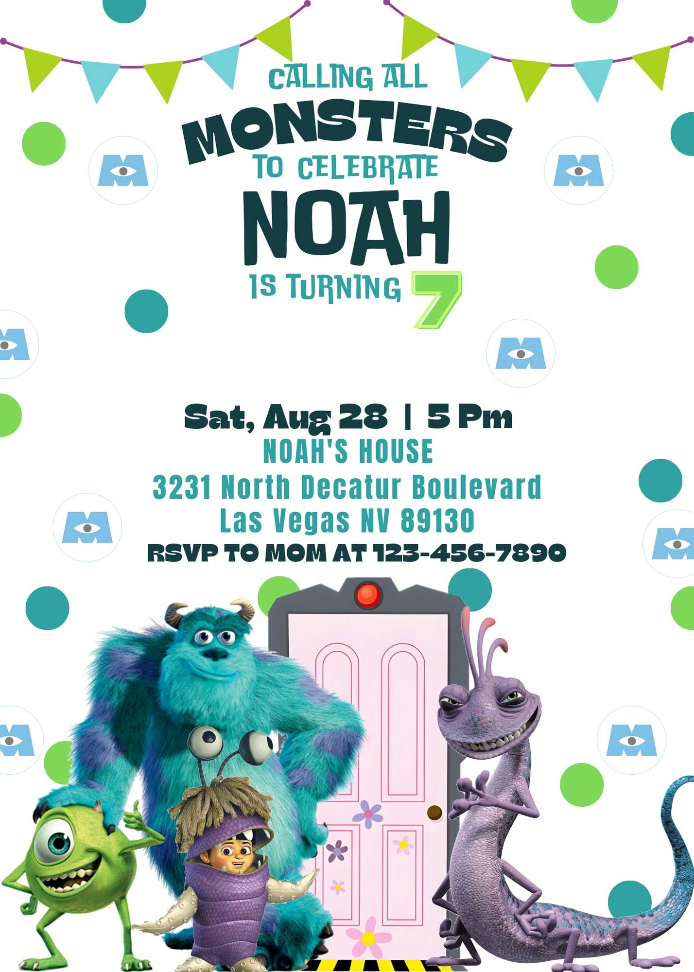 Free Printable Monsters Inc Invitation Template