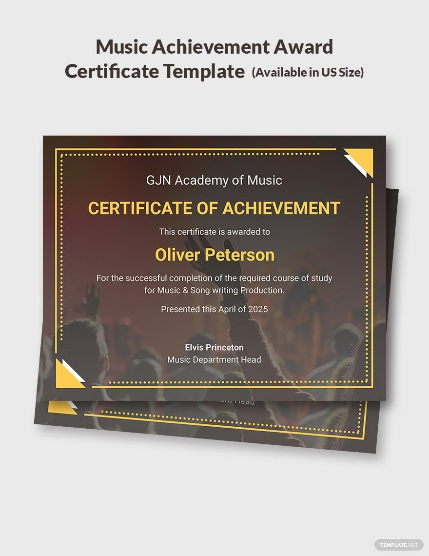 Editable Music Achievement Certificate Template In Pages Word Publisher Google Docs Download Template Editable Music Achievement Certificate Template In Pages Word Publisher Google Docs Download Template