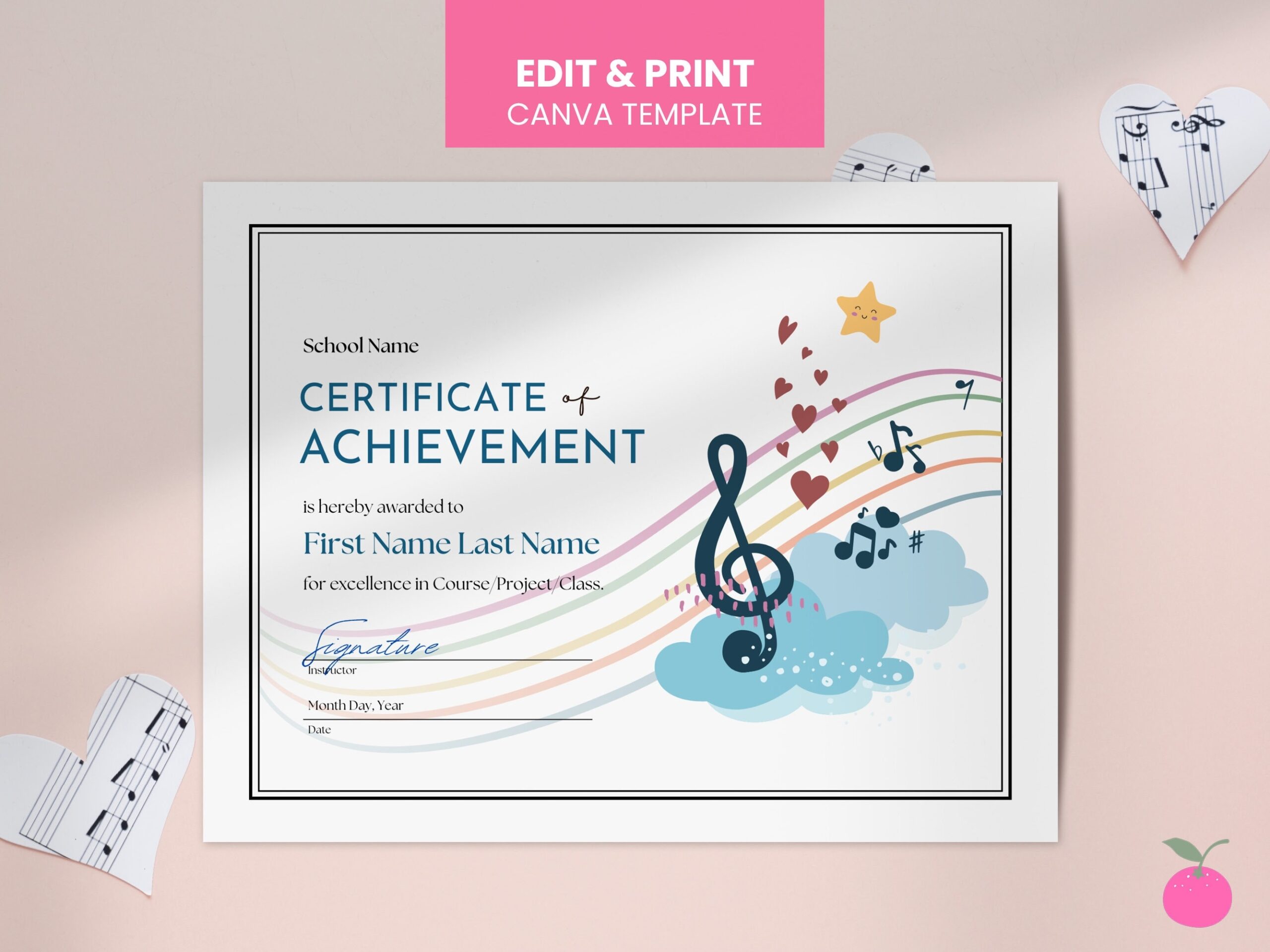 Editable Music Recital Certificate Of Achievement Piano Violin Concert Performance Award For Students U0026 Kids Printable Canva Template Etsy Editable Music Recital Certificate Of Achievement Piano Violin Concert Performance Award For Students U0026 Kids Printable Canva Template Etsy