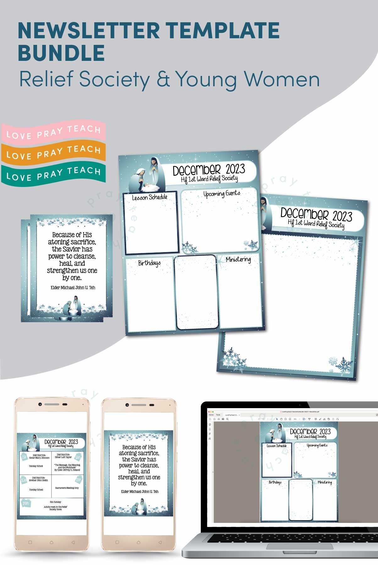 Editable Newsletter Templates For Relief Society And Young Women