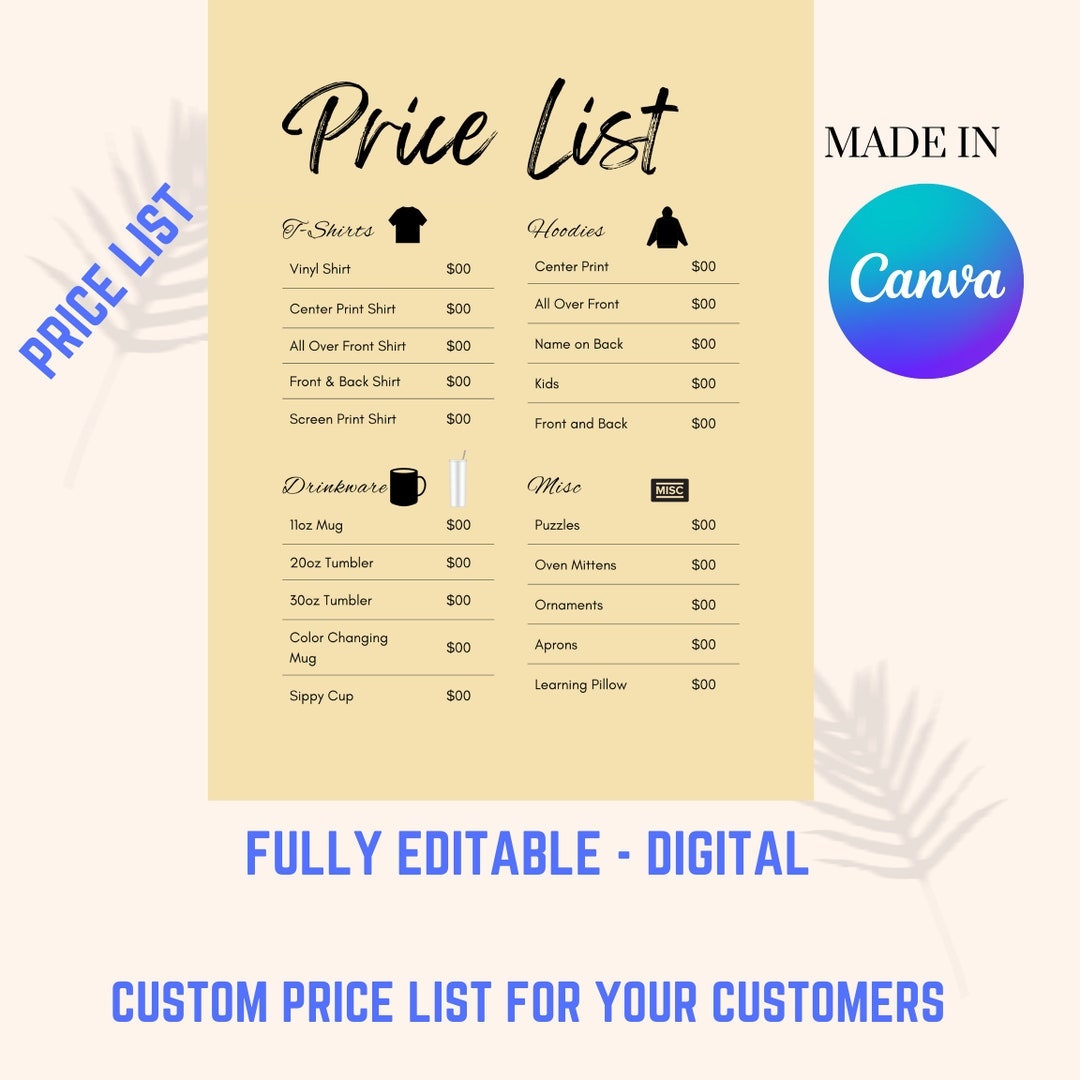 Free Printable Price Sign Templates