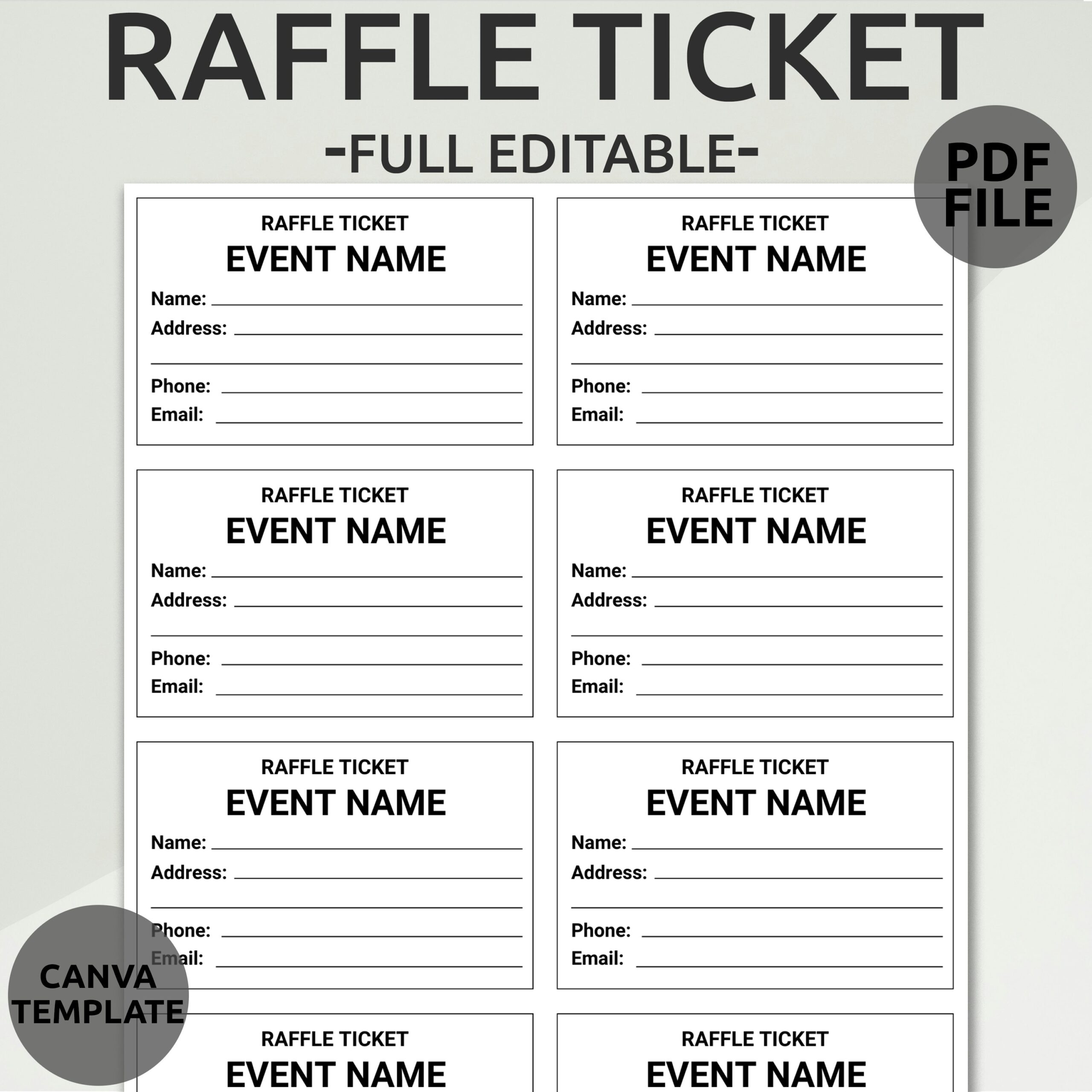 Free Printable Raffle Ticket Template Pdf