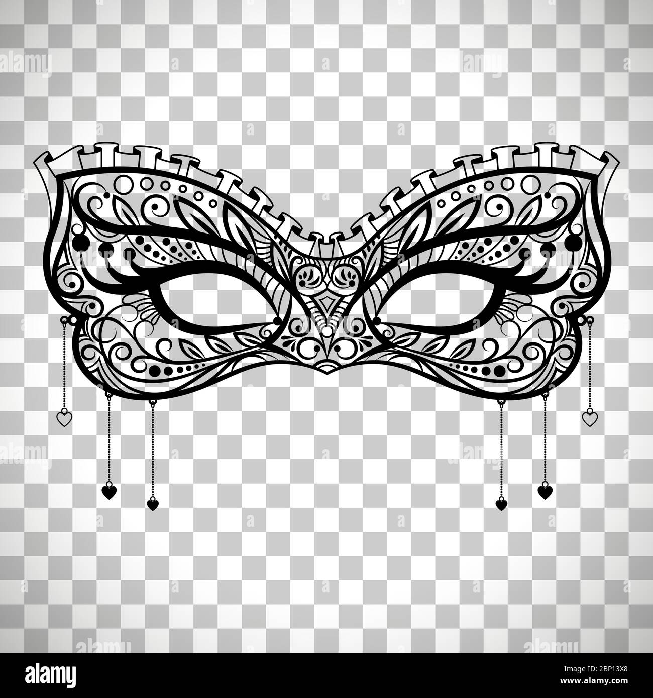 Elegant Carnival Mask Black Ornate Lace Masquerade Mask Vector Elegant Carnival Mask Black Ornate Lace Masquerade Mask Vector