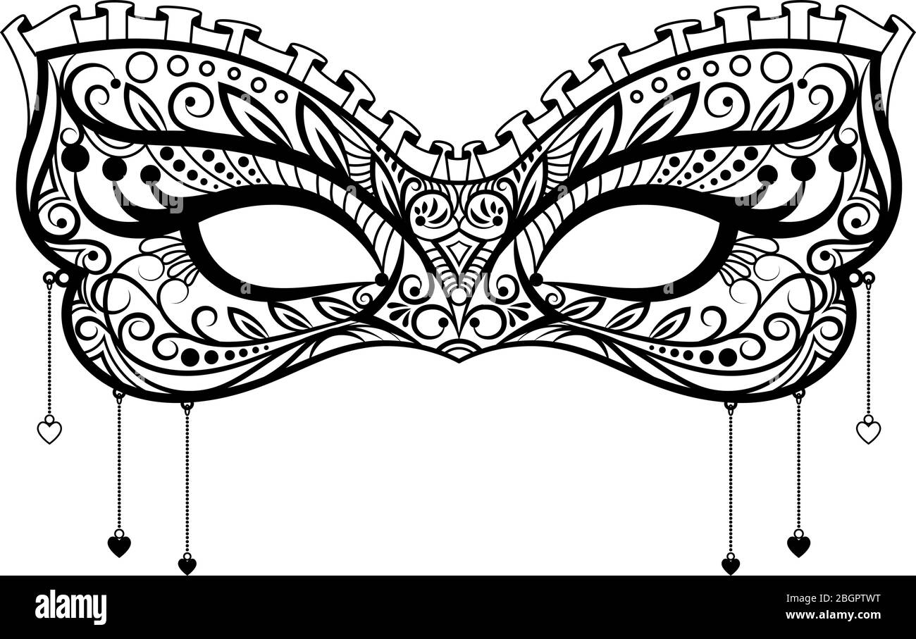 Elegant Carnival Mask Black Ornate Lace Masquerade Mask Vector Elegant Carnival Mask Black Ornate Lace Masquerade Mask Vector