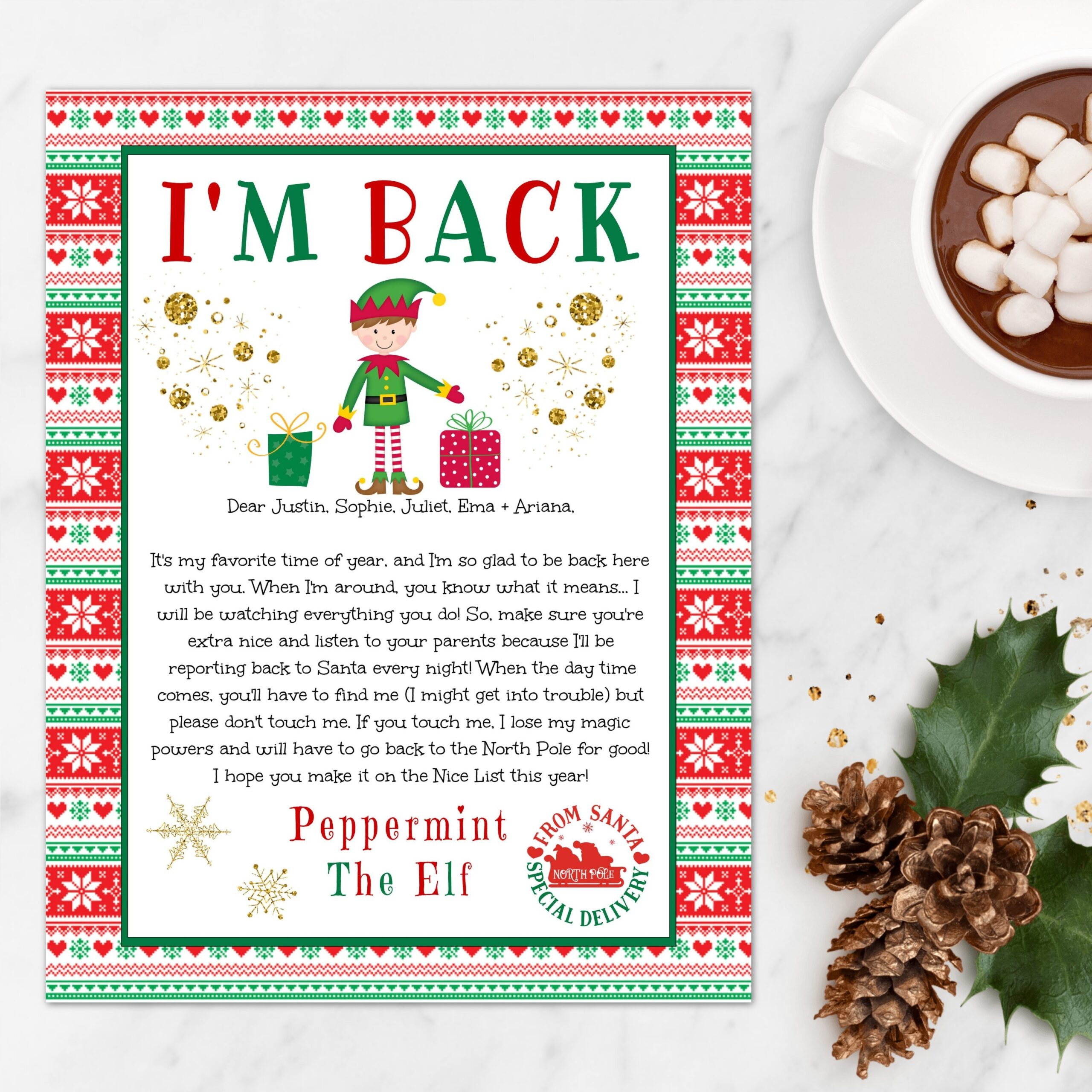 Free Printable Santa Elf Letter Template Free Printable Santa Elf Letter Template