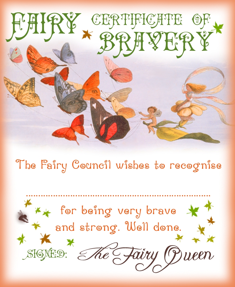 Fairy Certificate Of Bravery Rooftop Post Printables