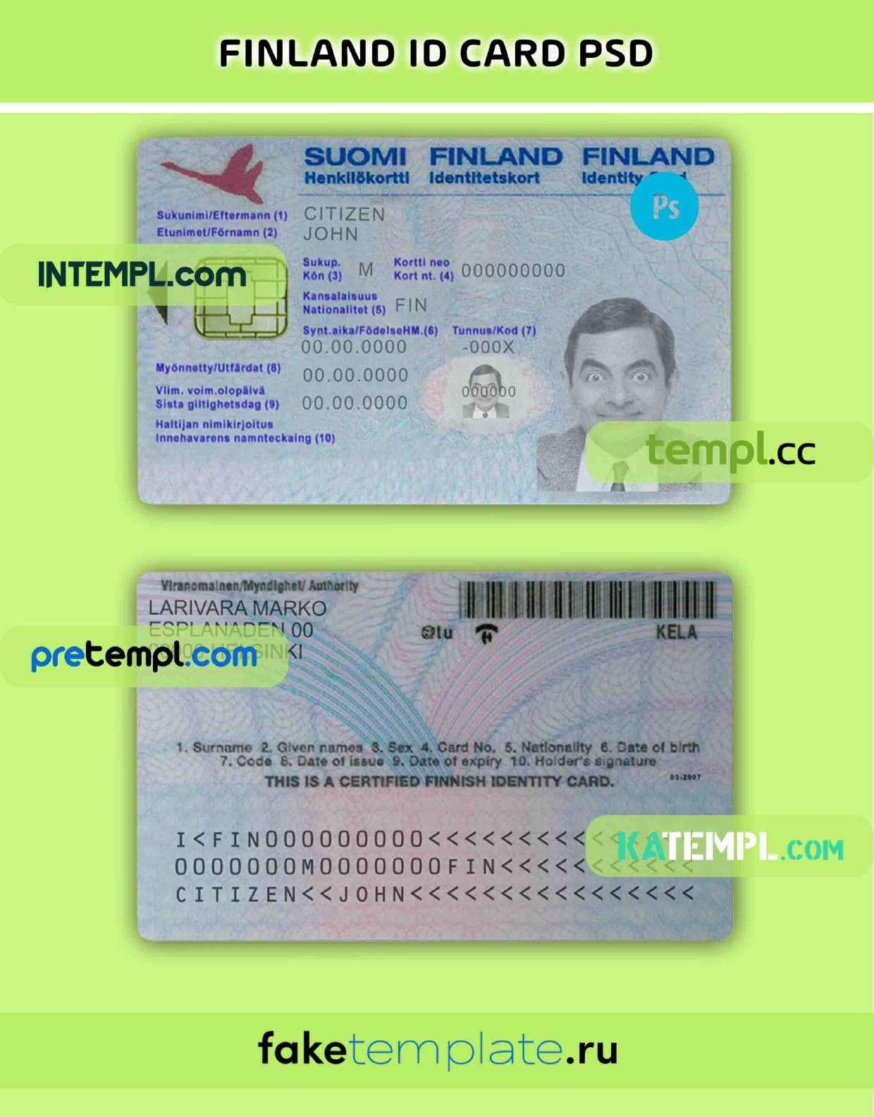 Finland Identity Card PSD Download Template Version 2 By Intempll Finland Identity Card PSD Download Template Version 2 By Intempll