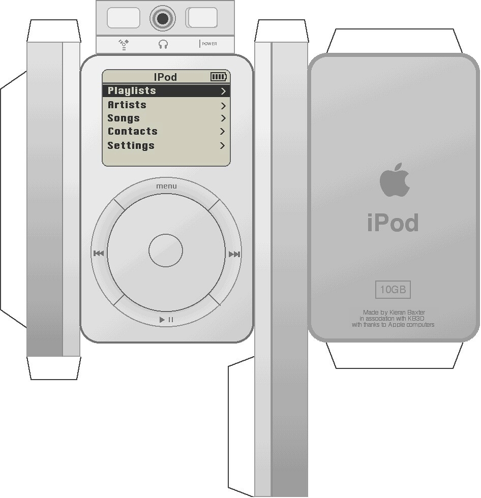 First Gen Ipod Paper Model Print Out Cut Out Fold Tape Or Flickr