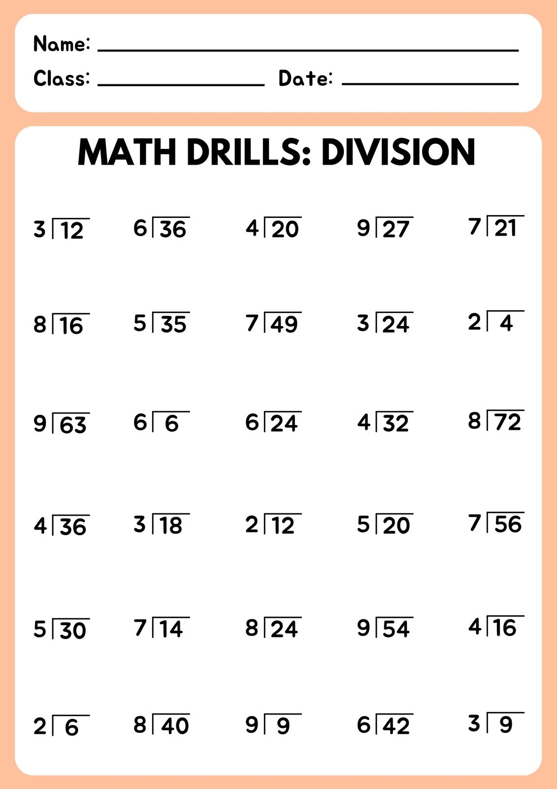 Free Printable Long Division Template Free Printable Long Division Template