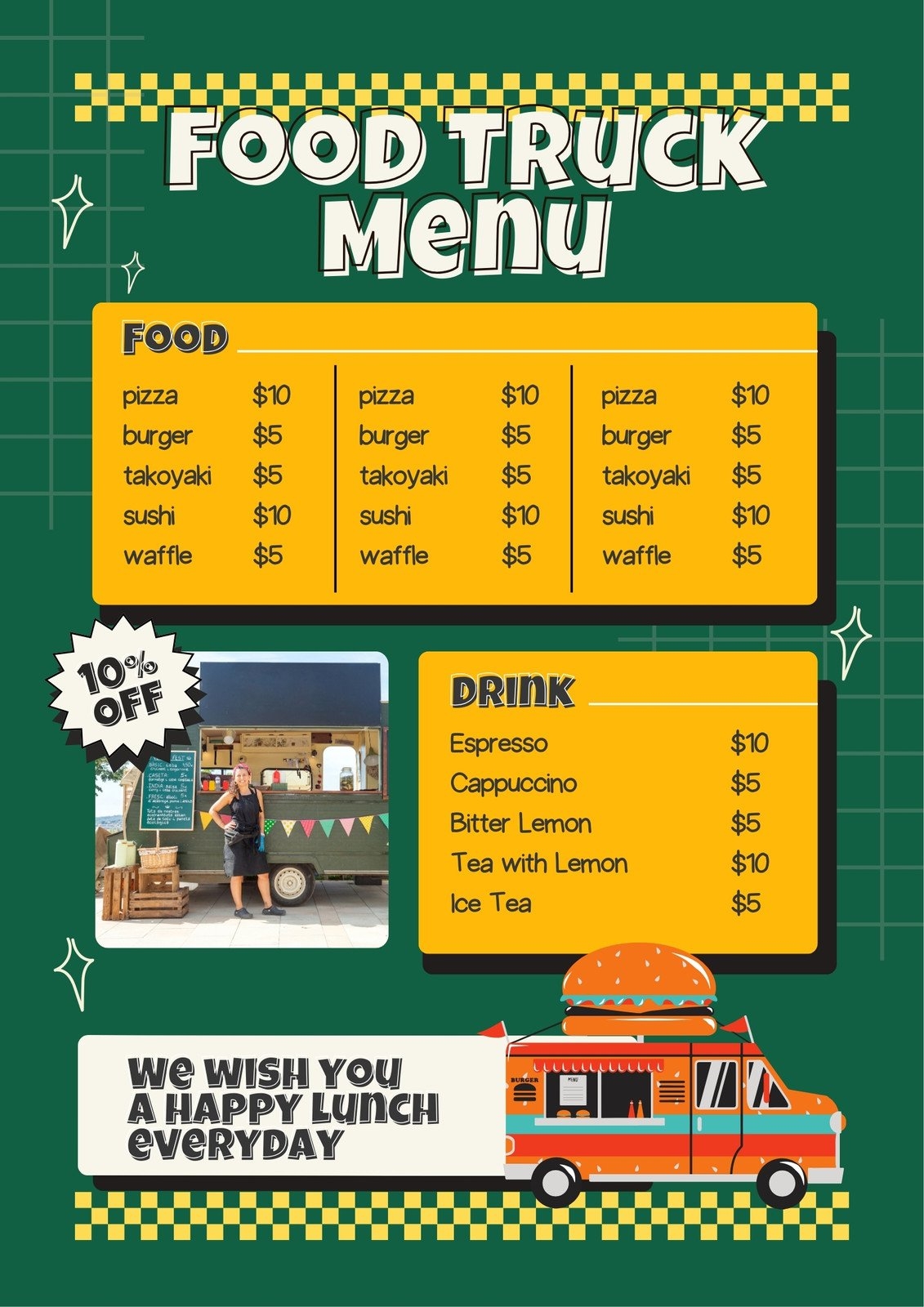Free And Customizable Food Truck Templates
