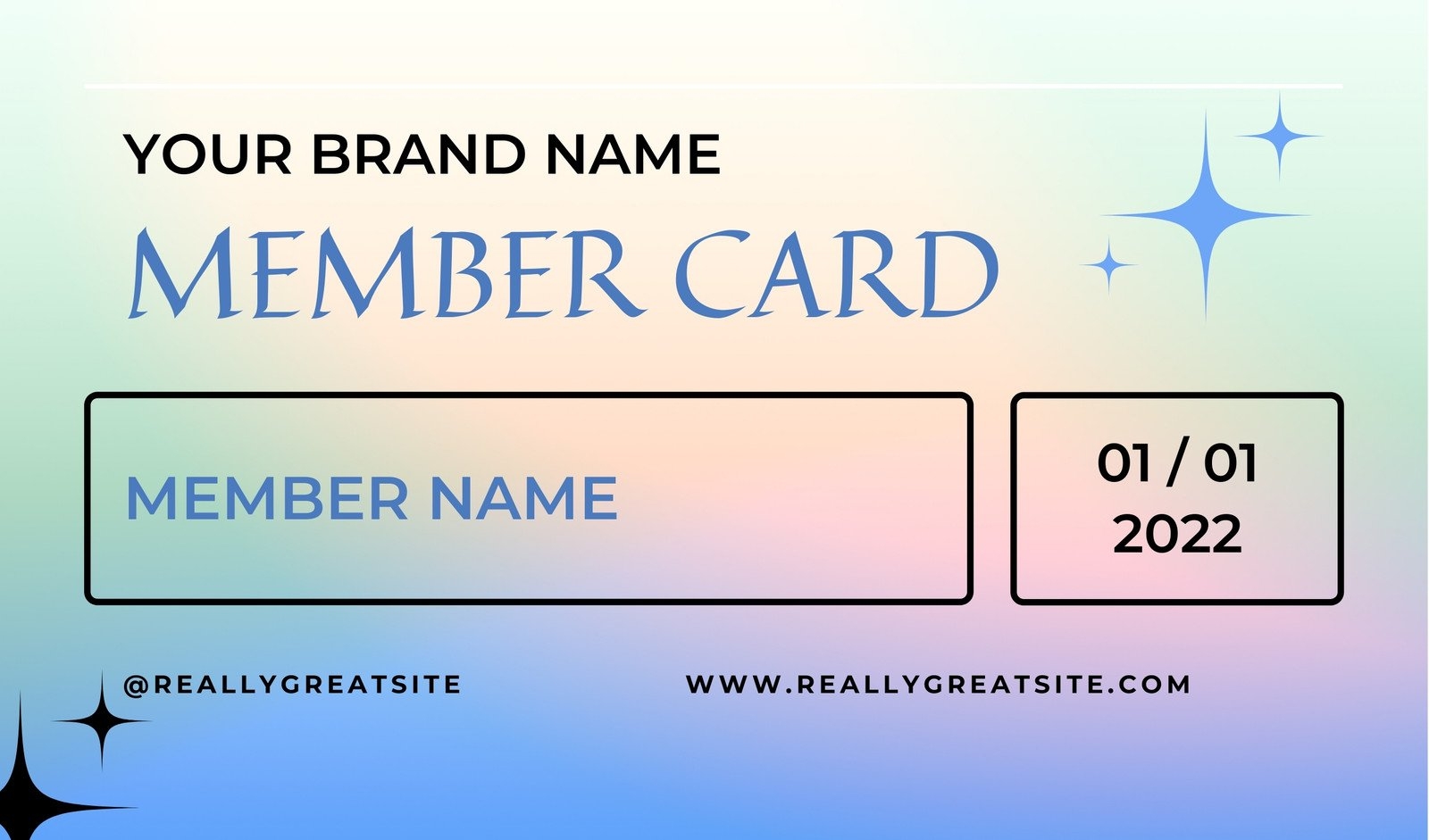 Free Printable Membership Card Template