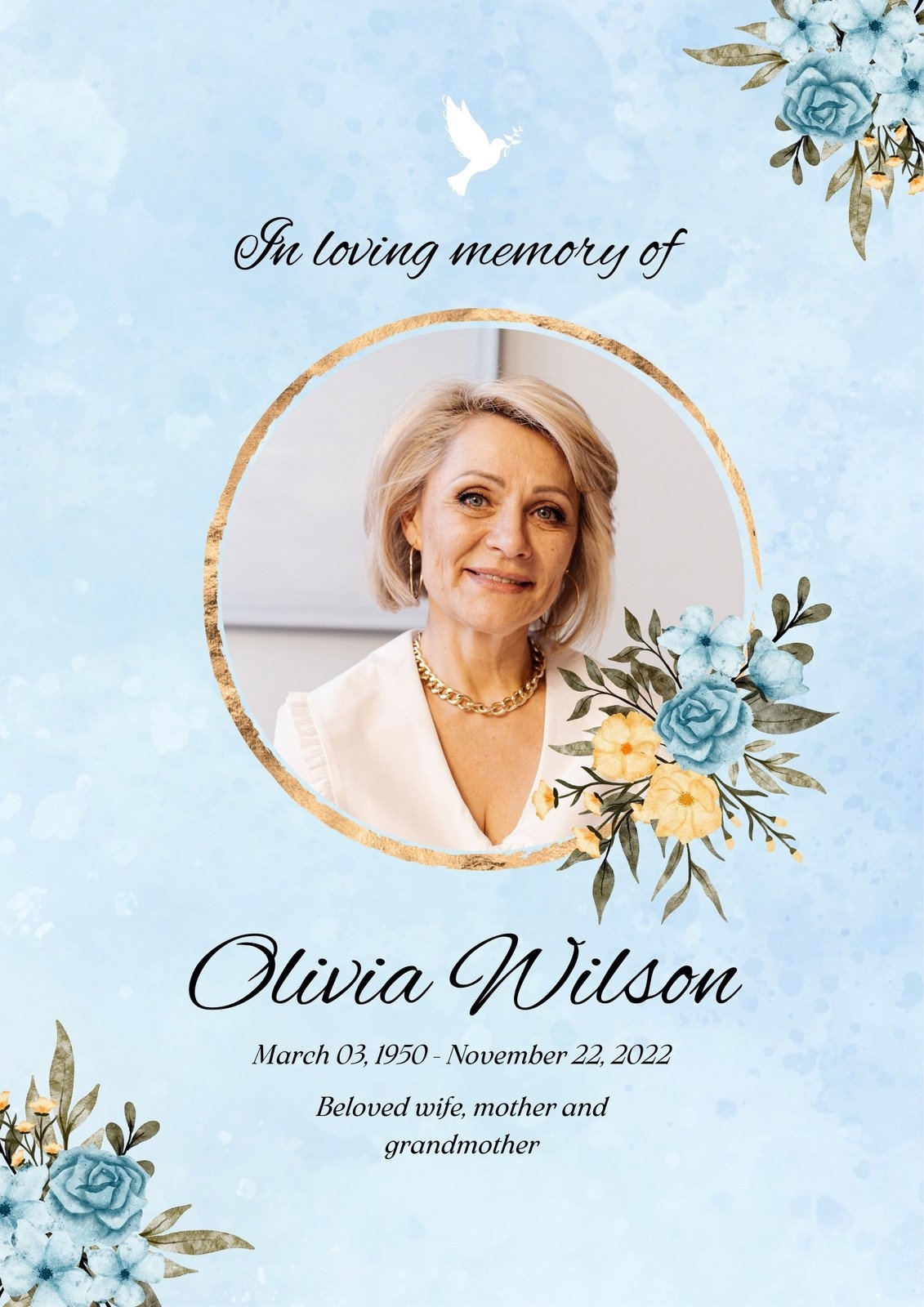 Free And Customizable Memorial Templates Free And Customizable Memorial Templates