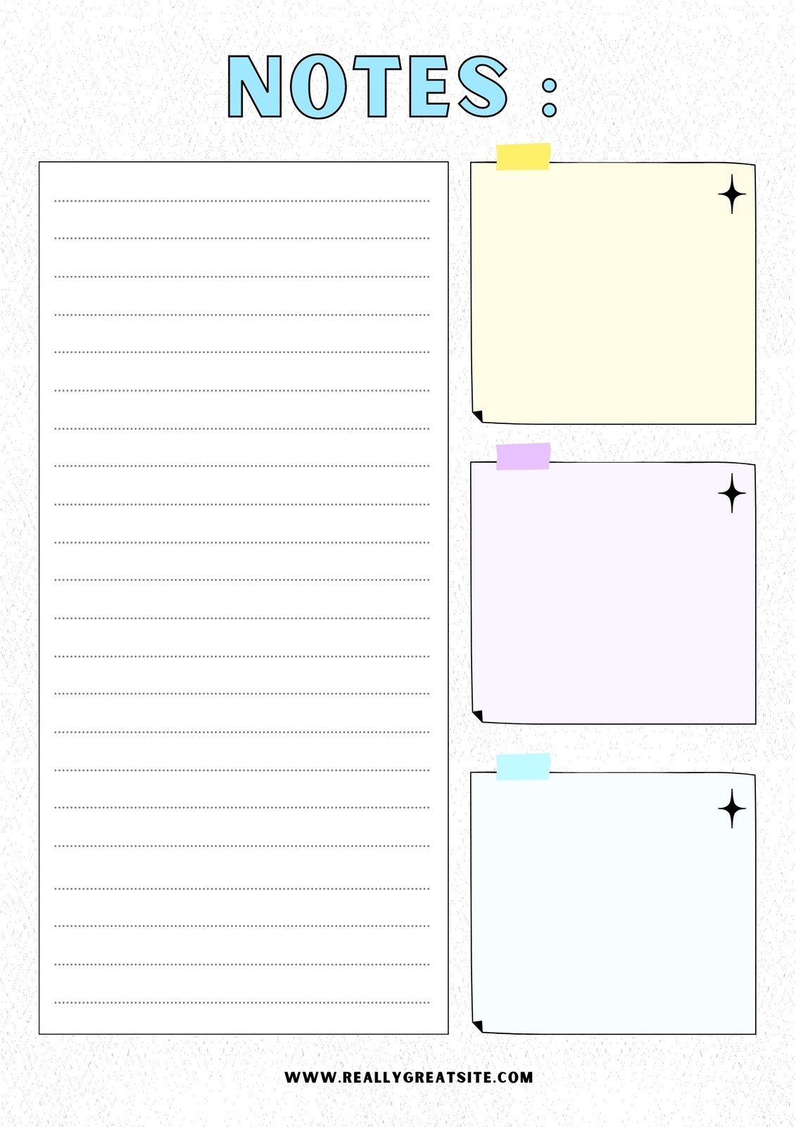 Free Printable Note Taker Template