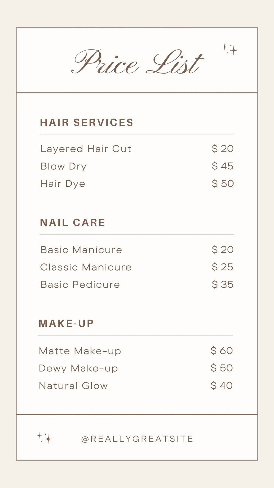 Free Printable Price List Template Word