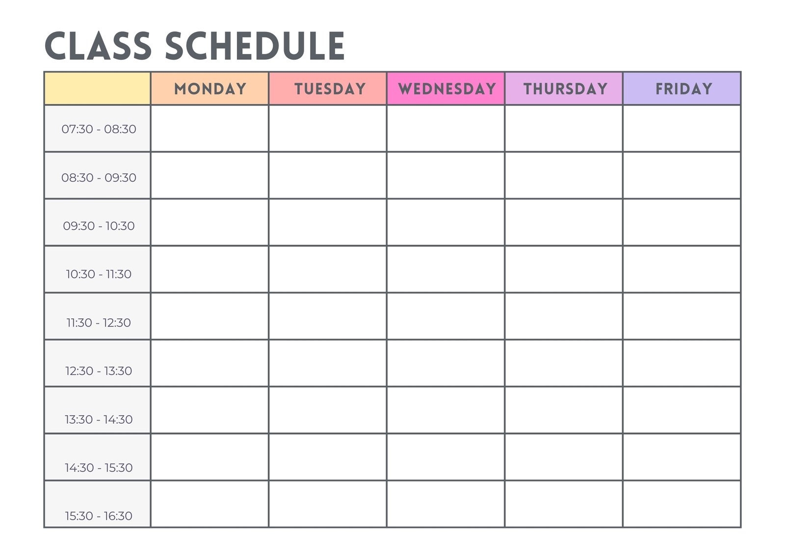 Free And Customizable Timetable Templates Free And Customizable Timetable Templates