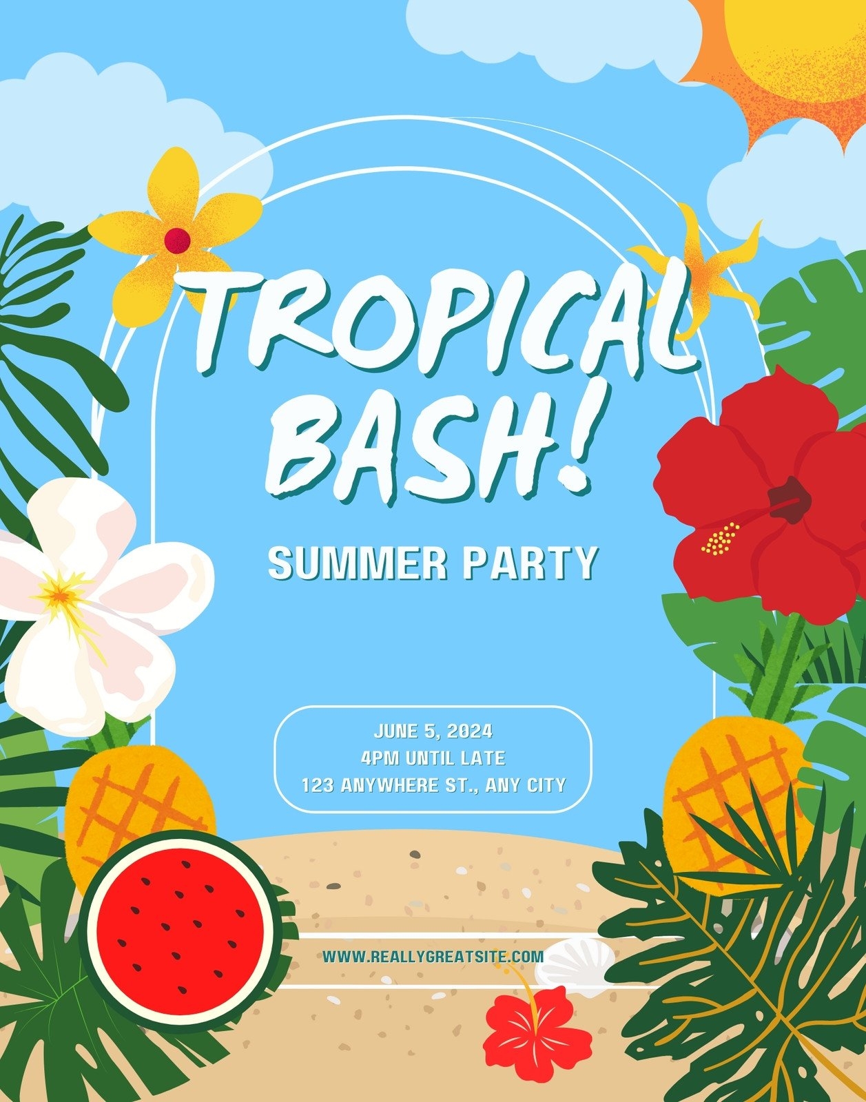 Free And Customizable Tropical Templates Free And Customizable Tropical Templates