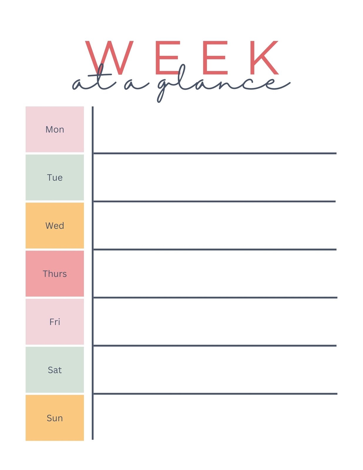 Free Printable School Weekly Planner Template