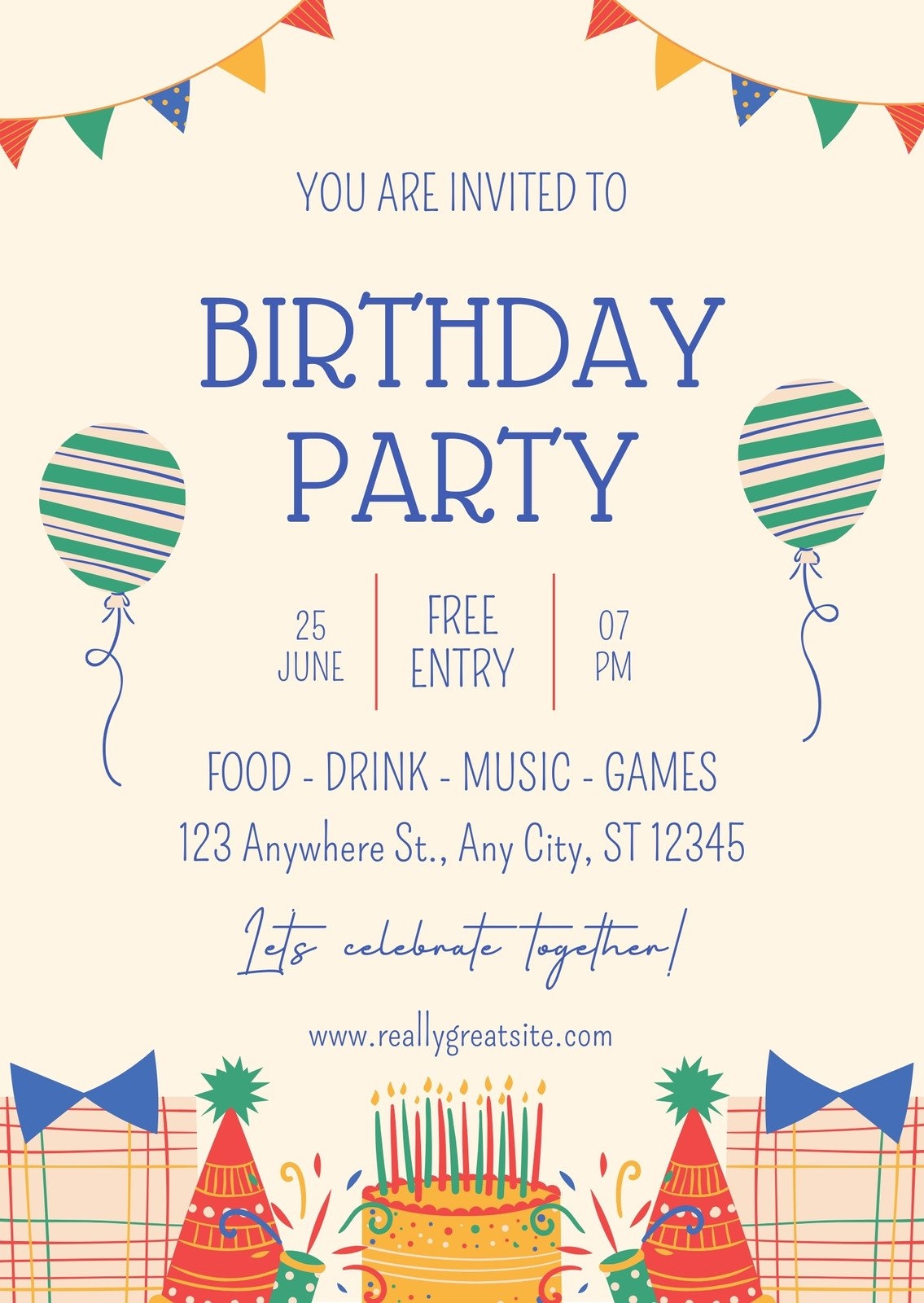 Free Printable Party Invitations Online Templates