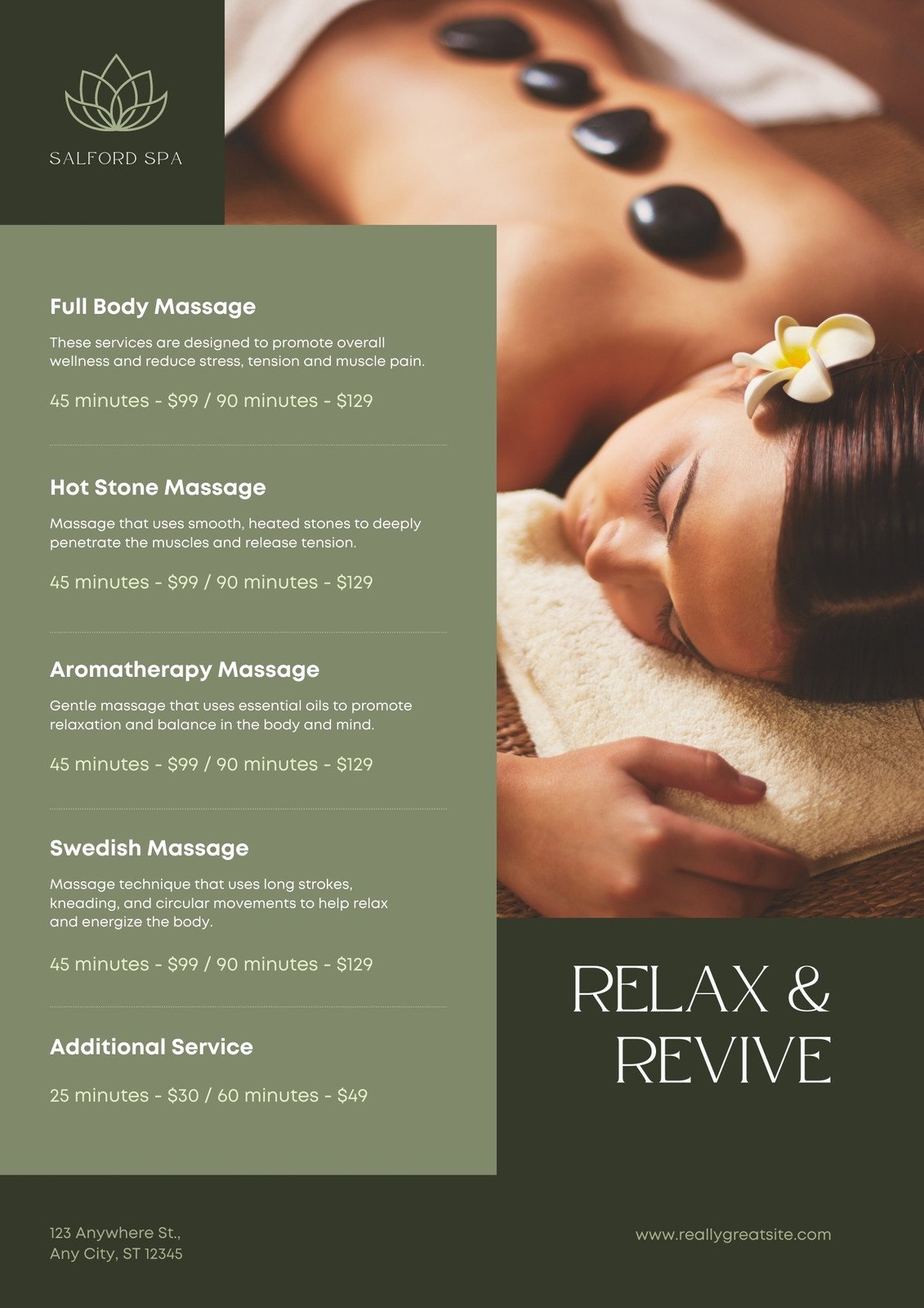 Free And Printable Massage Flyer Templates Canva