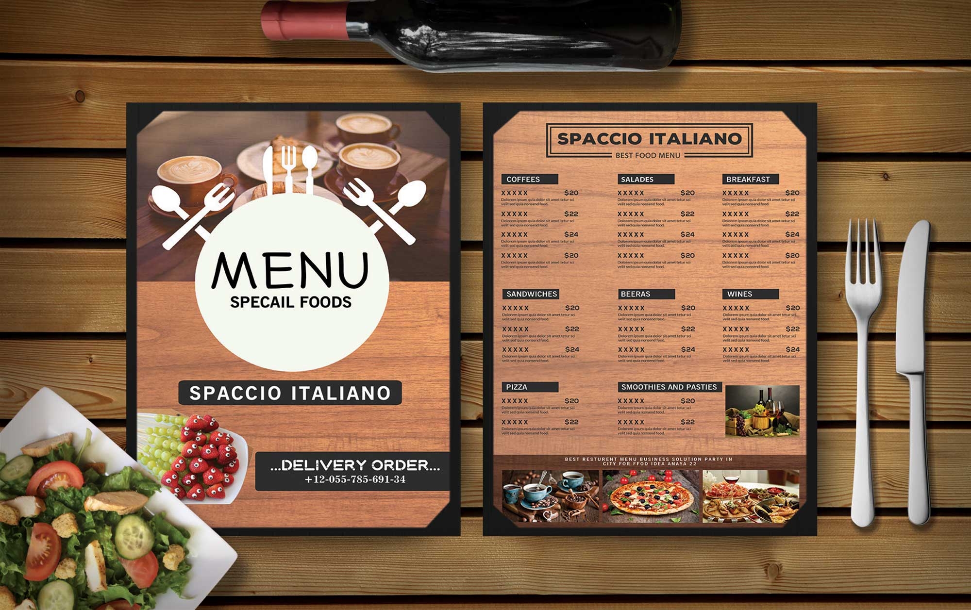 Free Beautiful PSD Menu Template