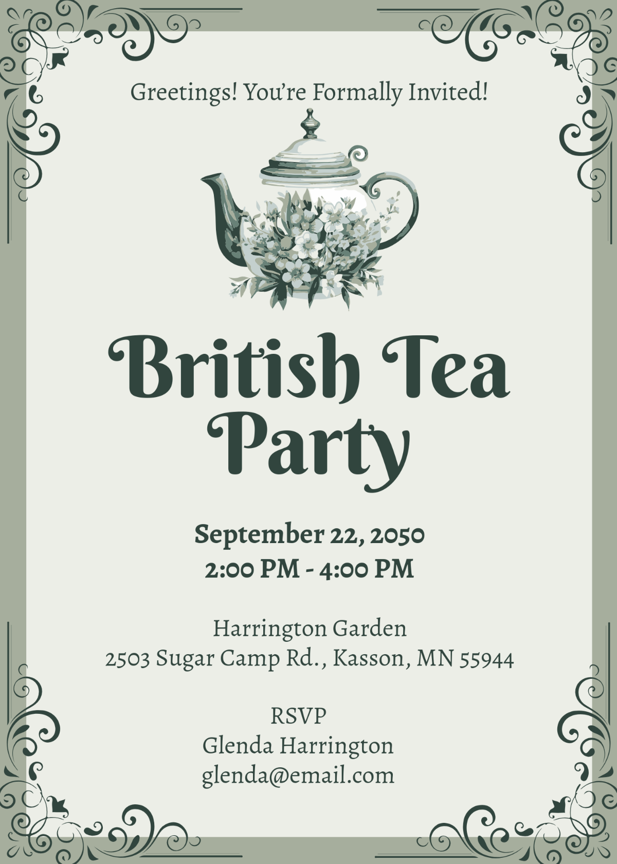 Free Blank British Tea Party Invitation Template To Edit Online Free Blank British Tea Party Invitation Template To Edit Online