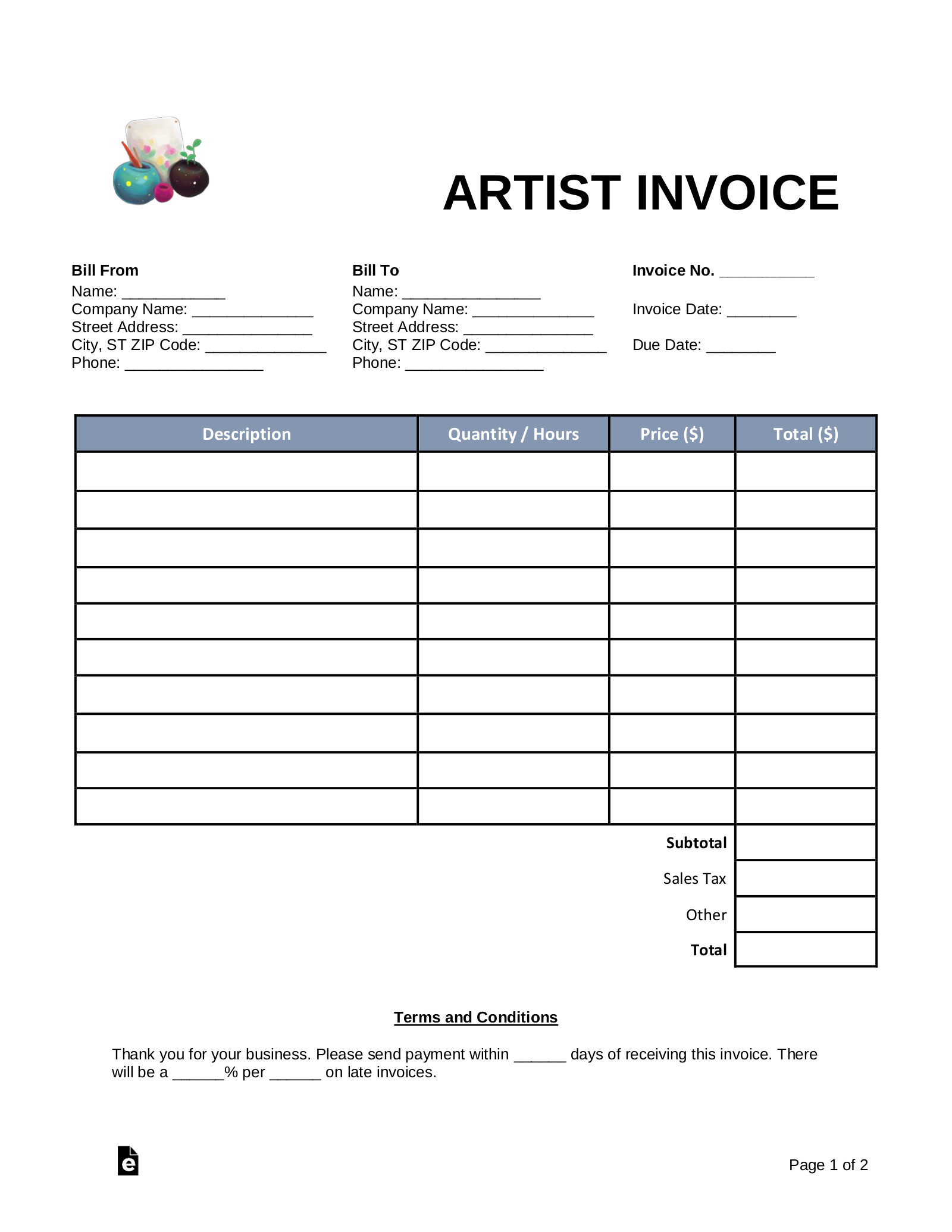 Free Printable Invoice Templates Uk