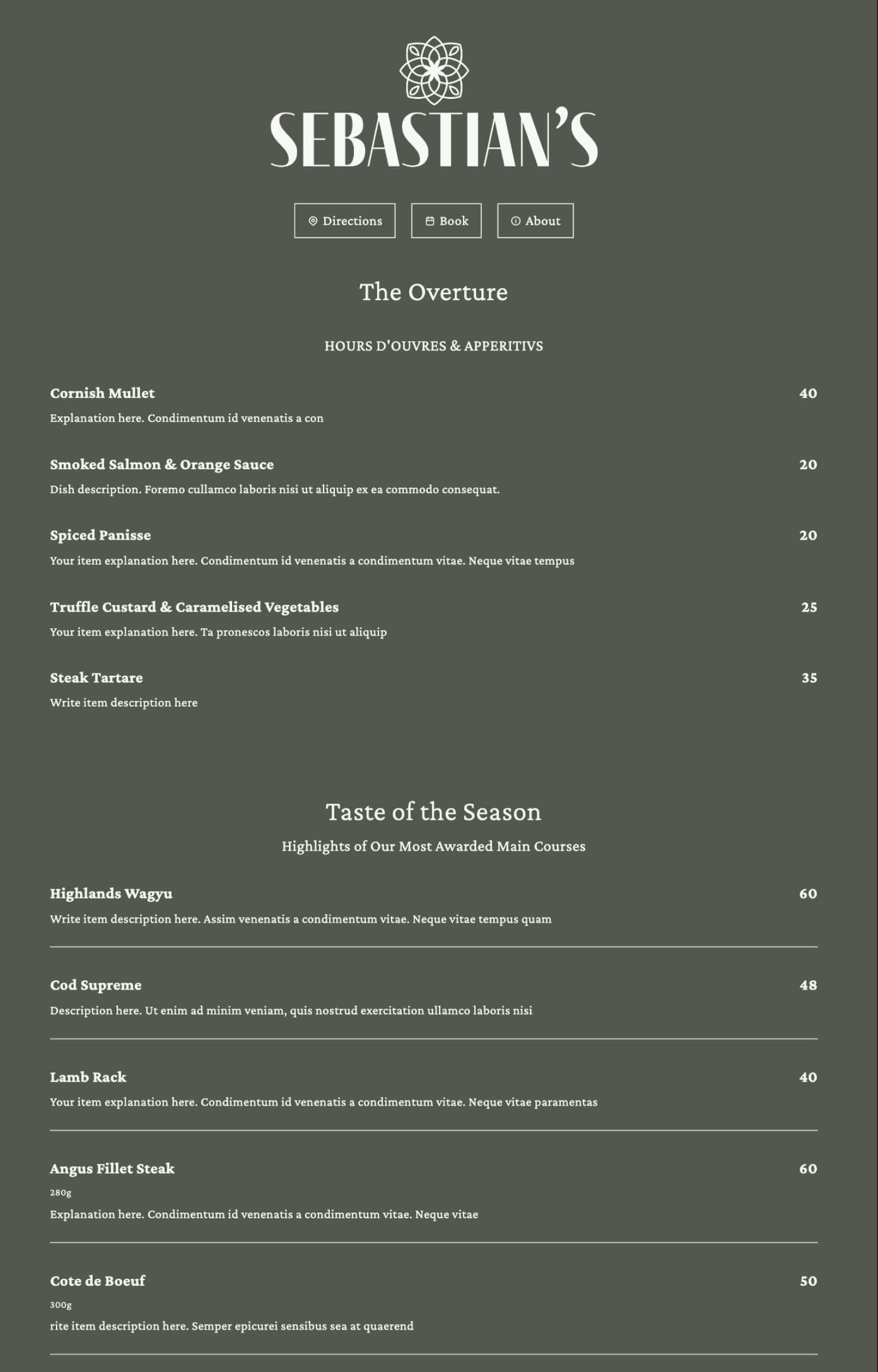 Free British Fine Dining Menu Template Menuzen Free British Fine Dining Menu Template Menuzen