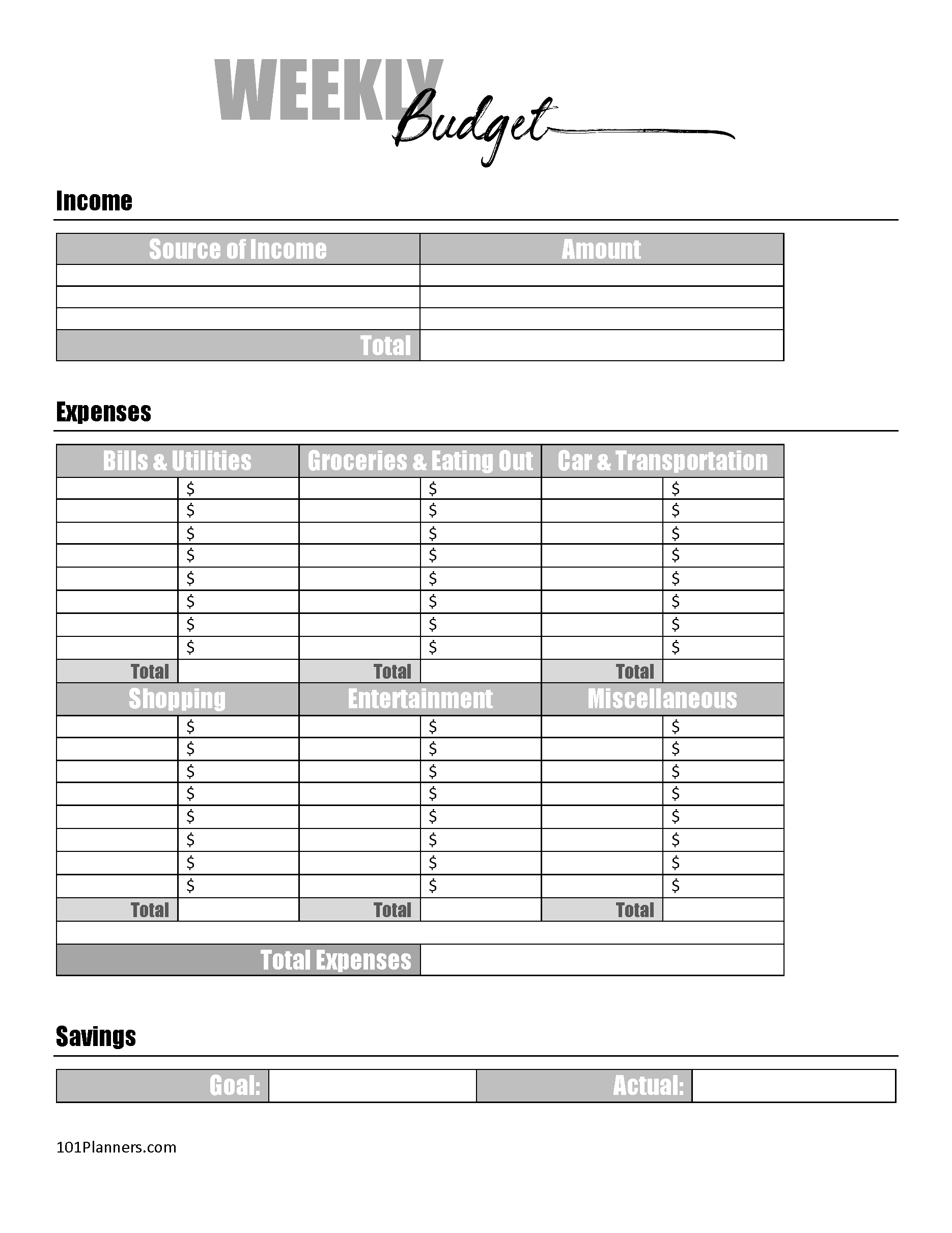 Free Printable Pdf Paycheck Budget Template Free Printable Pdf Paycheck Budget Template