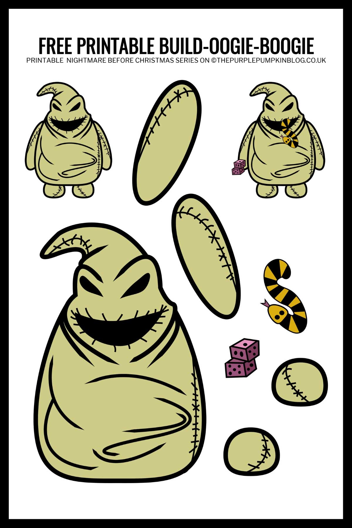 Free Build Oogie Boogie Printable Template For Halloween