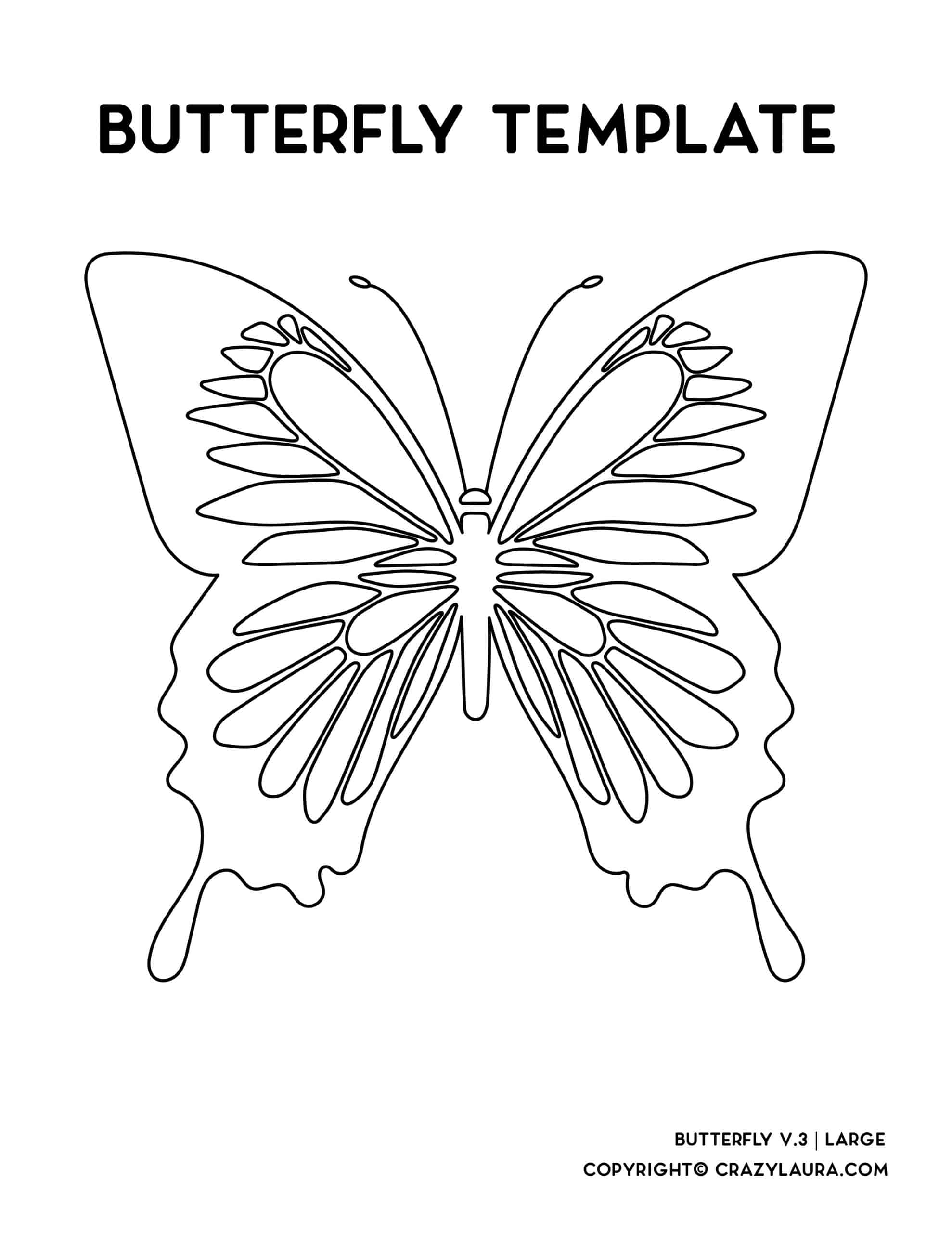 Free Printable Large Butterfly Template Pdf