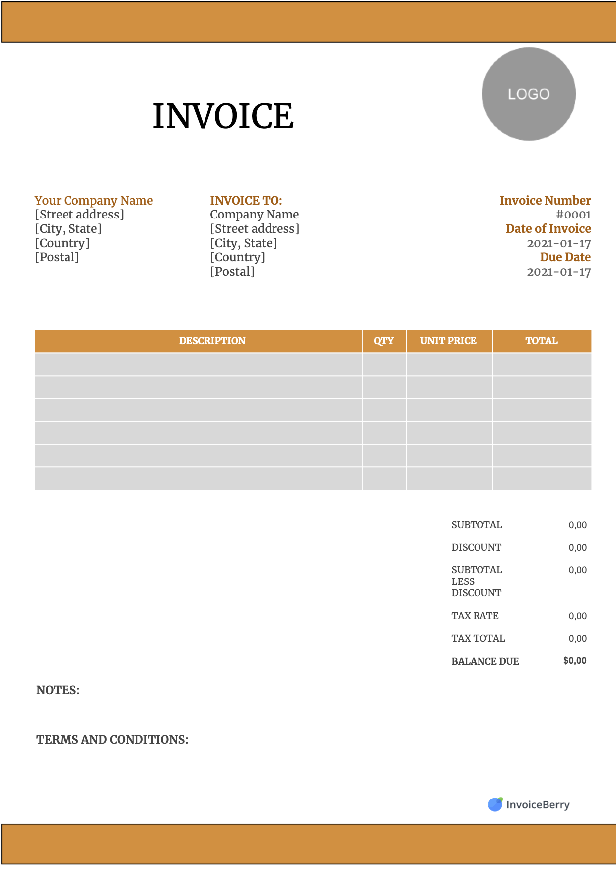 Free Printable Invoice Templates Canada