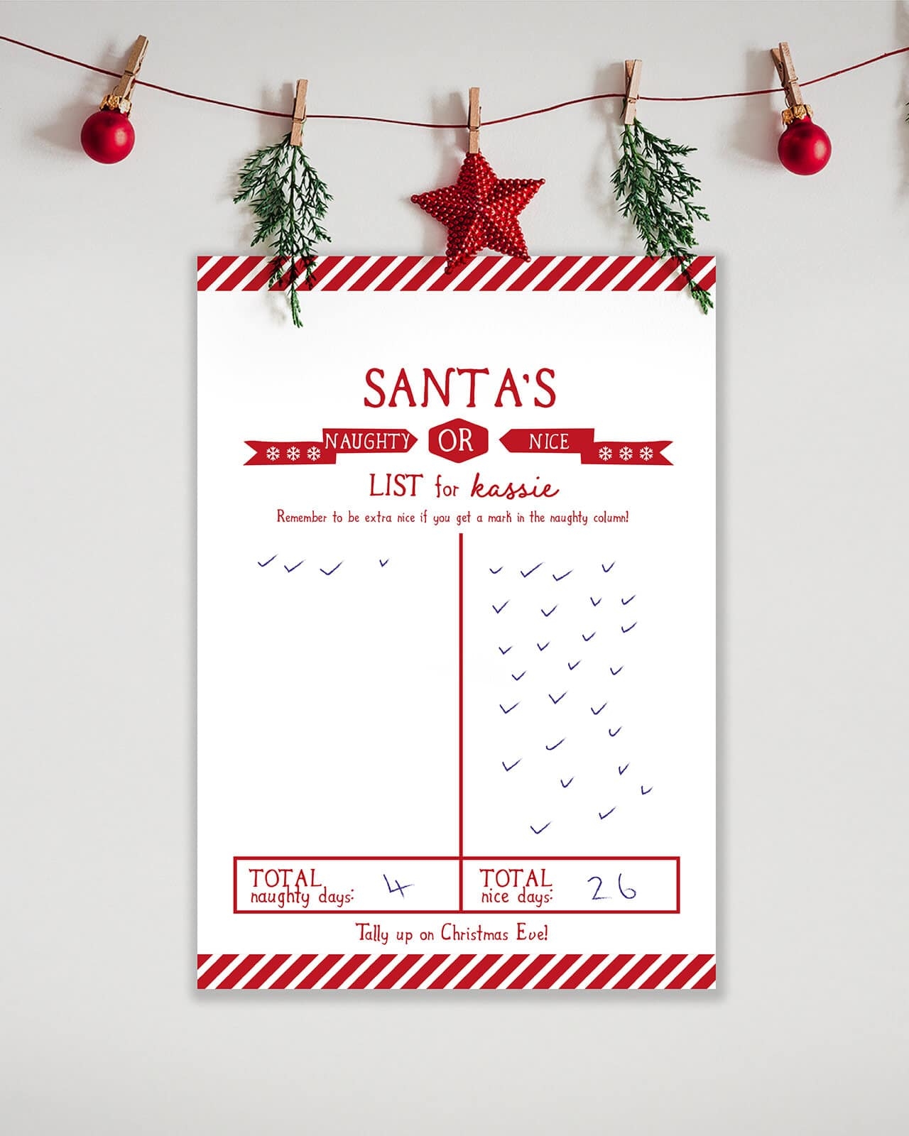 Free Printable Naughty Or Nice Template