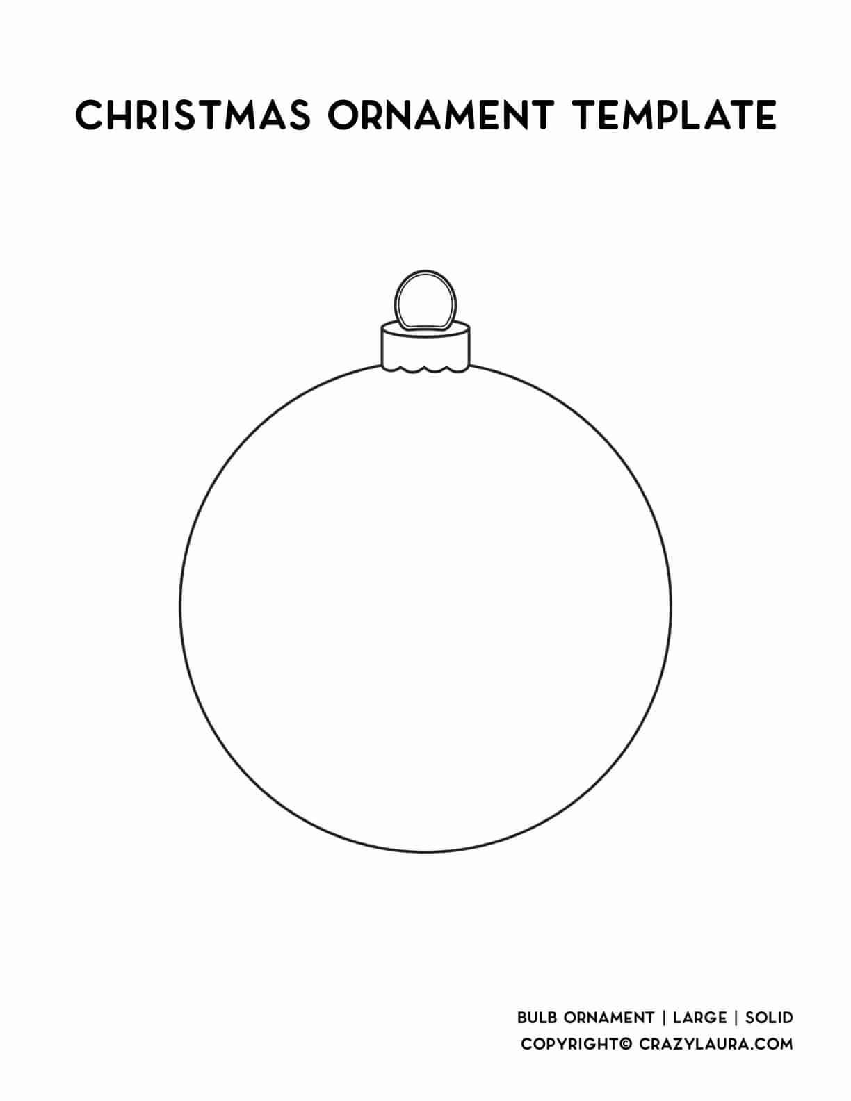Free Printable Large Christmas Bulb Template