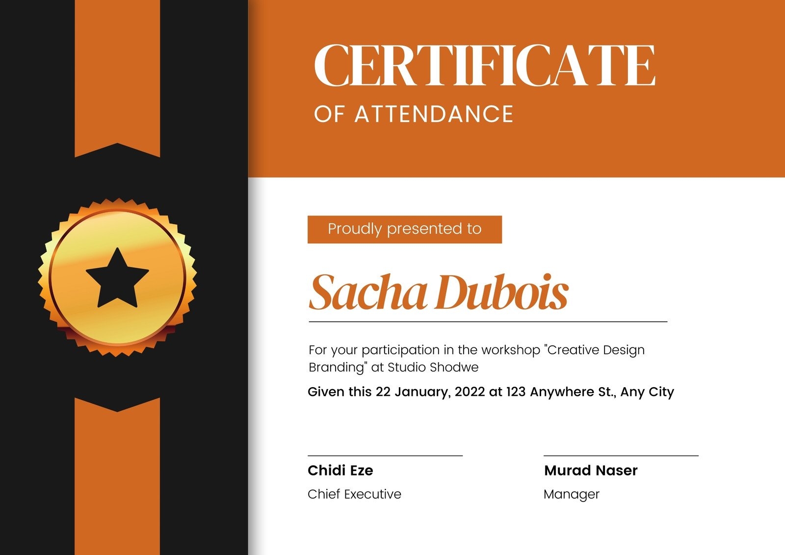 Free Custom Printable Attendance Certificate Templates Canva