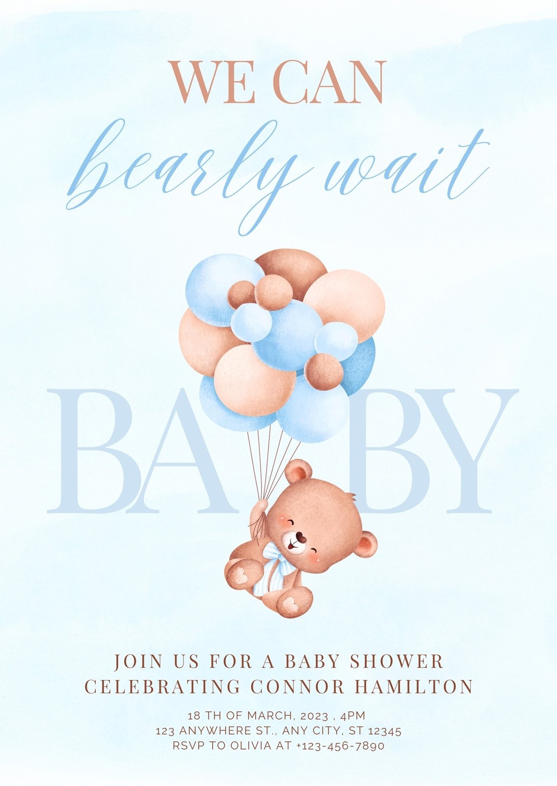 Free Custom Printable Baby Shower Invitation Templates Canva