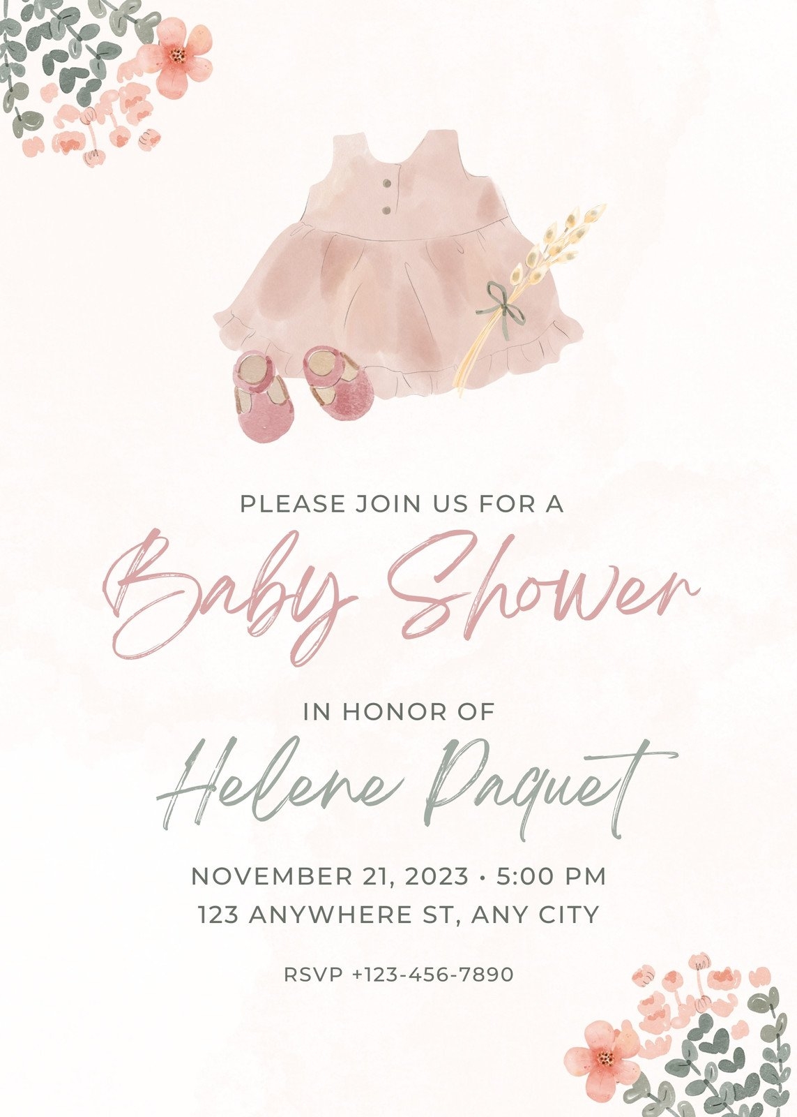 Free Printable Pink Baby Shower Template Free Printable Pink Baby Shower Template