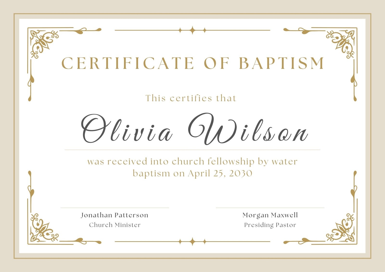 Free Custom Printable Baptismal Certificate Templates Canva
