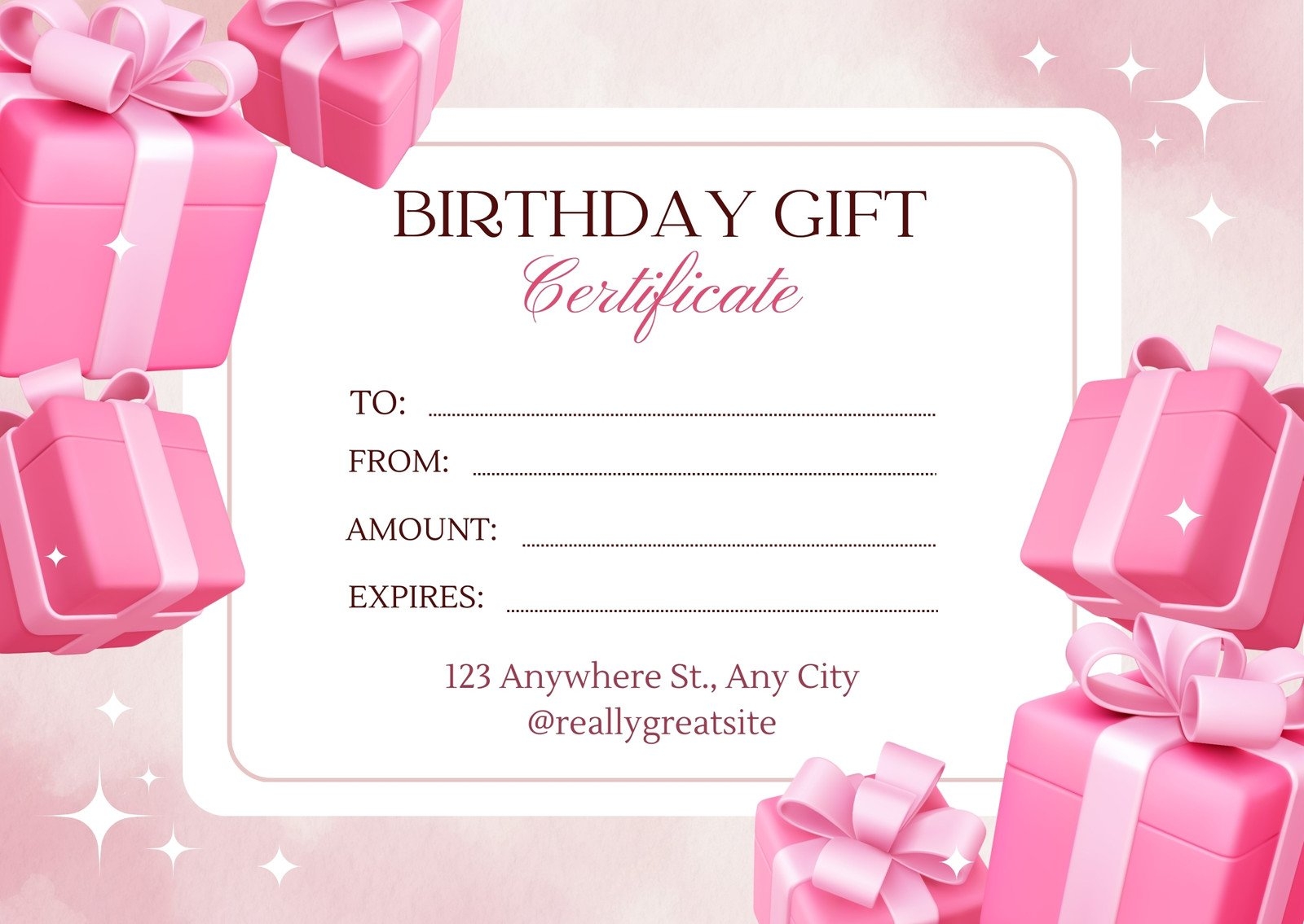 Free Custom Printable Birthday Gift Certificate Templates Canva Free Custom Printable Birthday Gift Certificate Templates Canva
