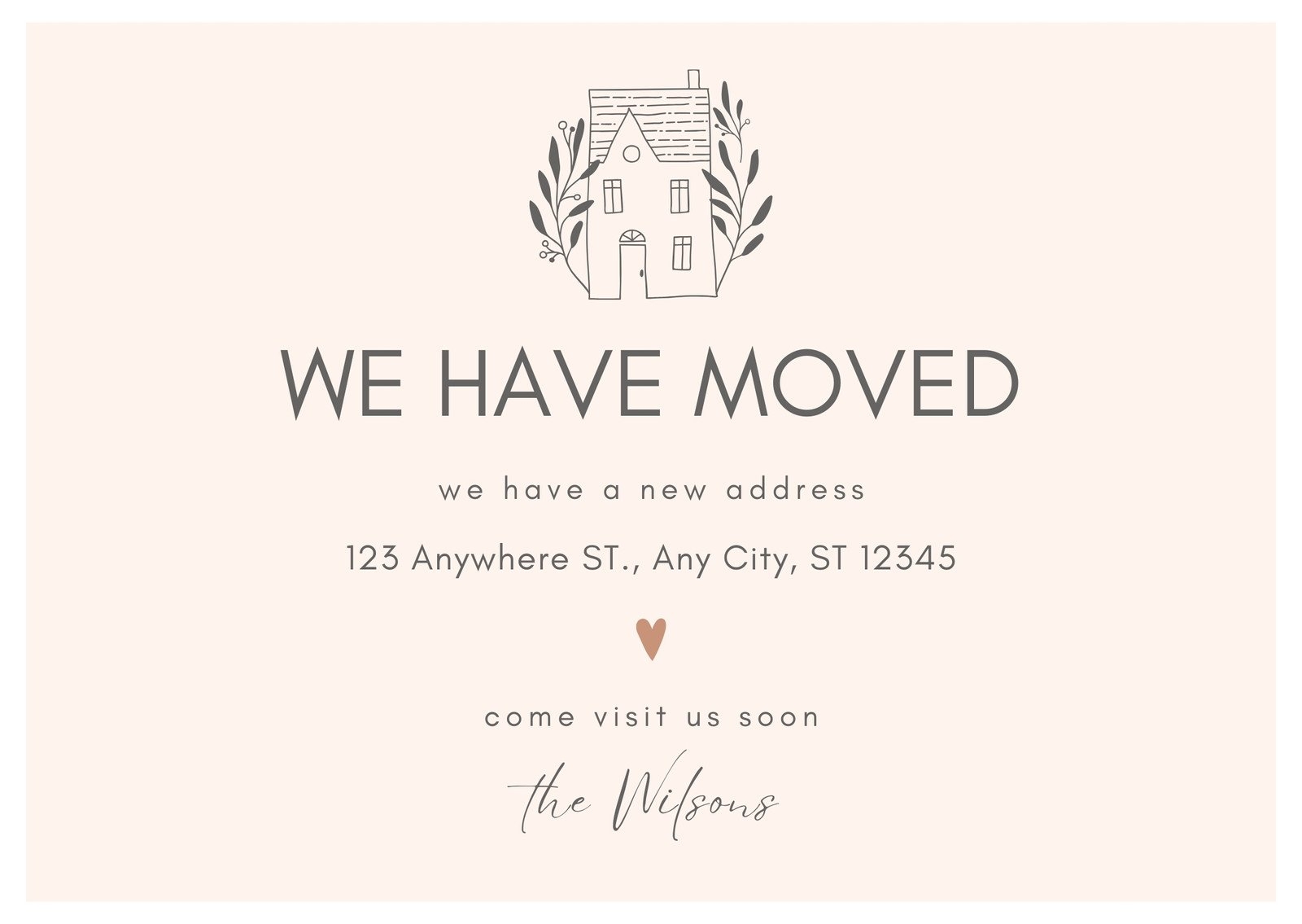 Free Custom Printable Change Of Address Card Templates Canva