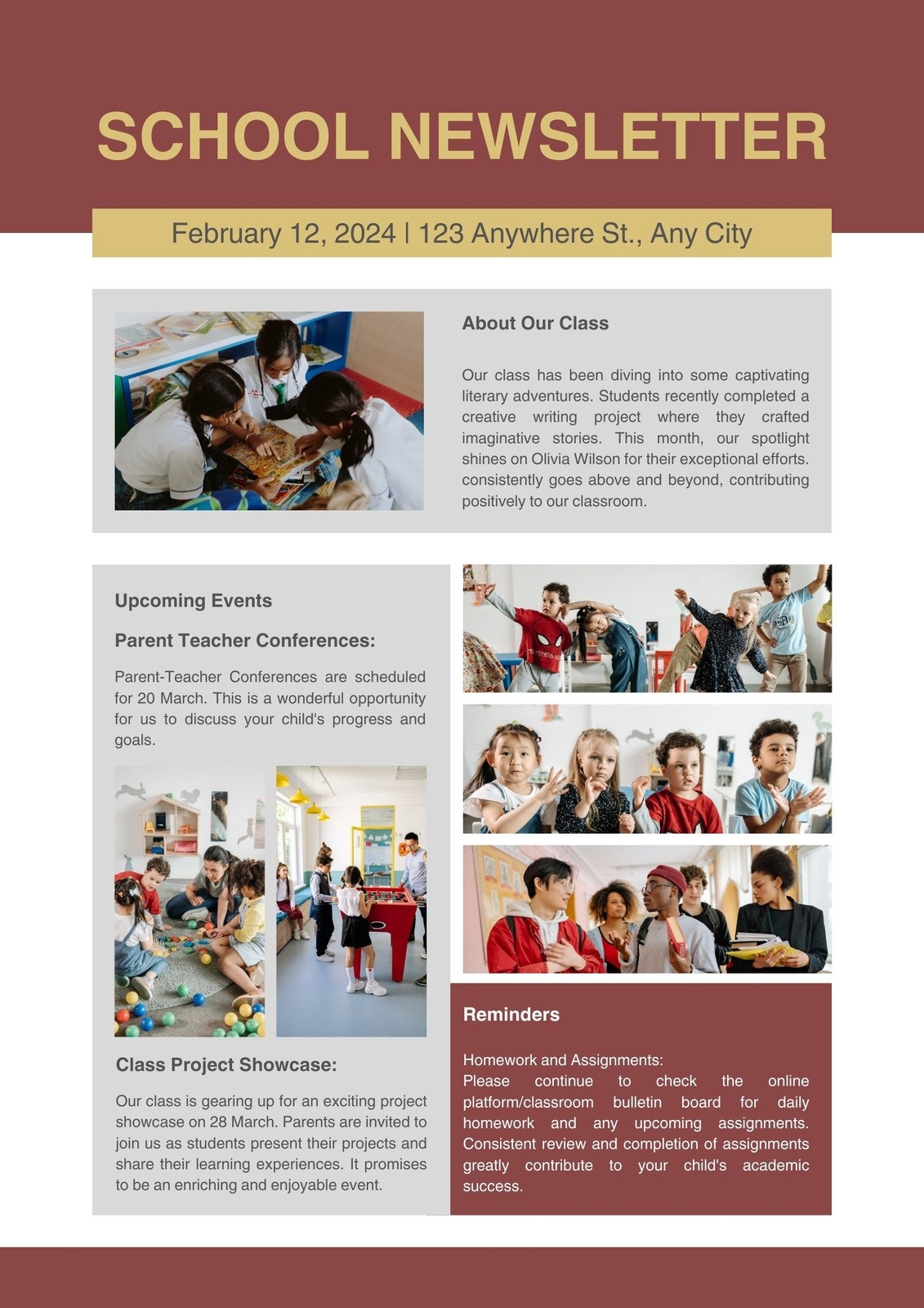 Free Printable March Newsletter Template