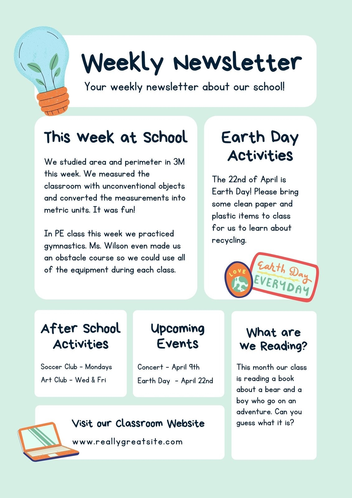 Free Printable Newsletter Templates For Kids Free Printable Newsletter Templates For Kids