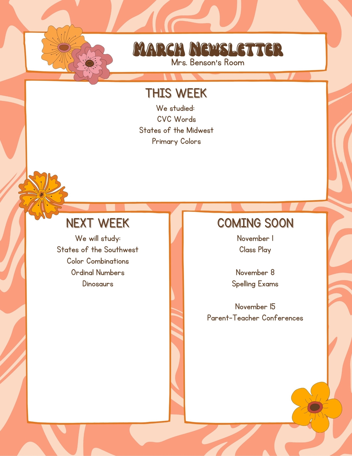Free Custom Printable Classroom Newsletter Templates Canva Worksheets Library