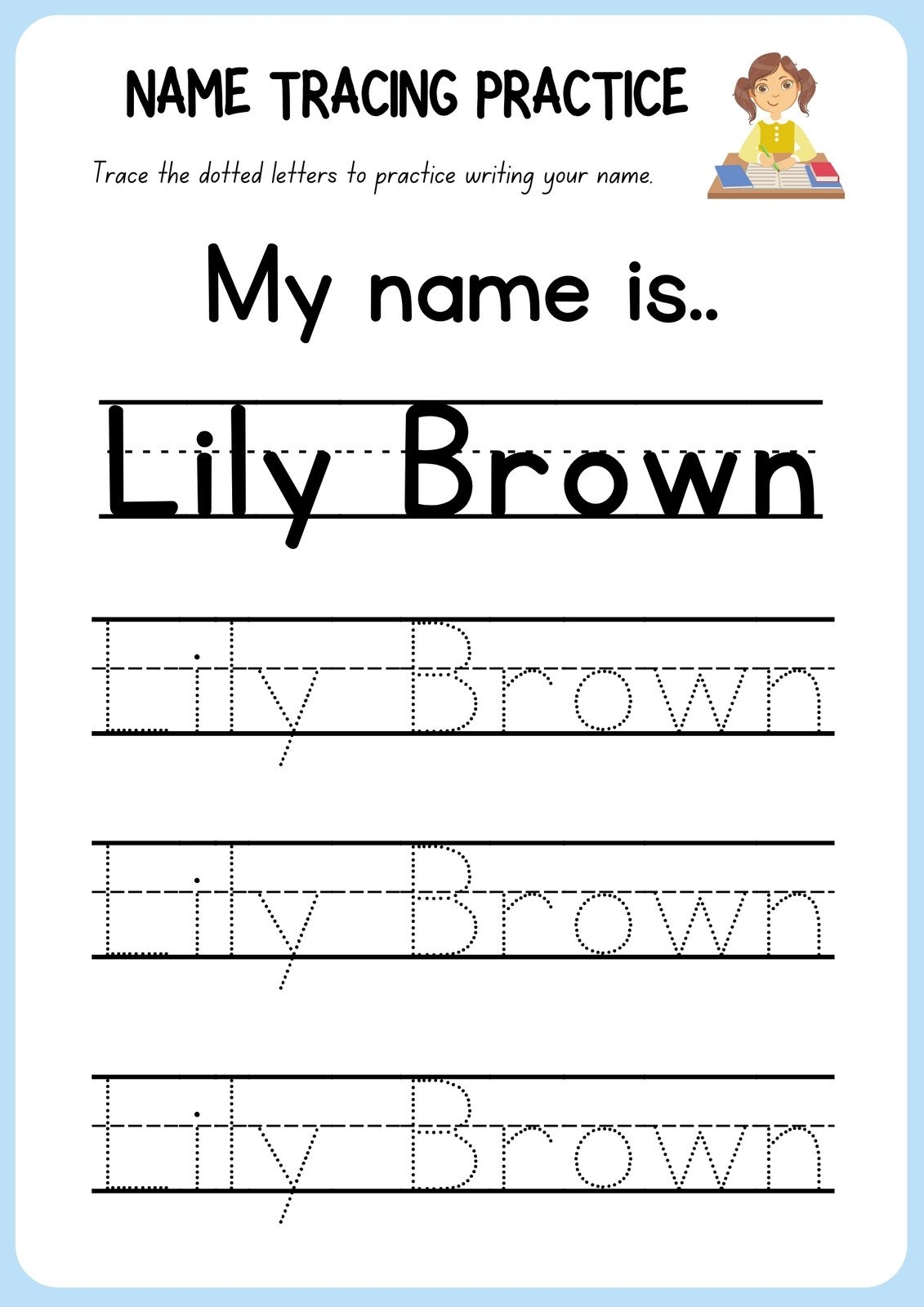Free Printable Name Writing Templates
