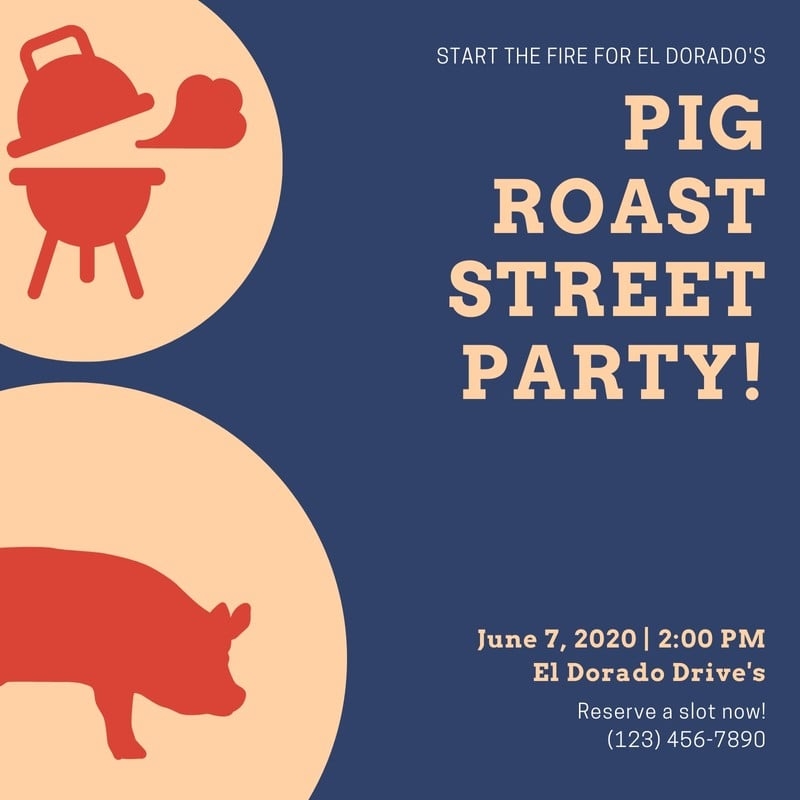 Free Custom Printable Pig Roast Invitation Templates Canva Free Custom Printable Pig Roast Invitation Templates Canva