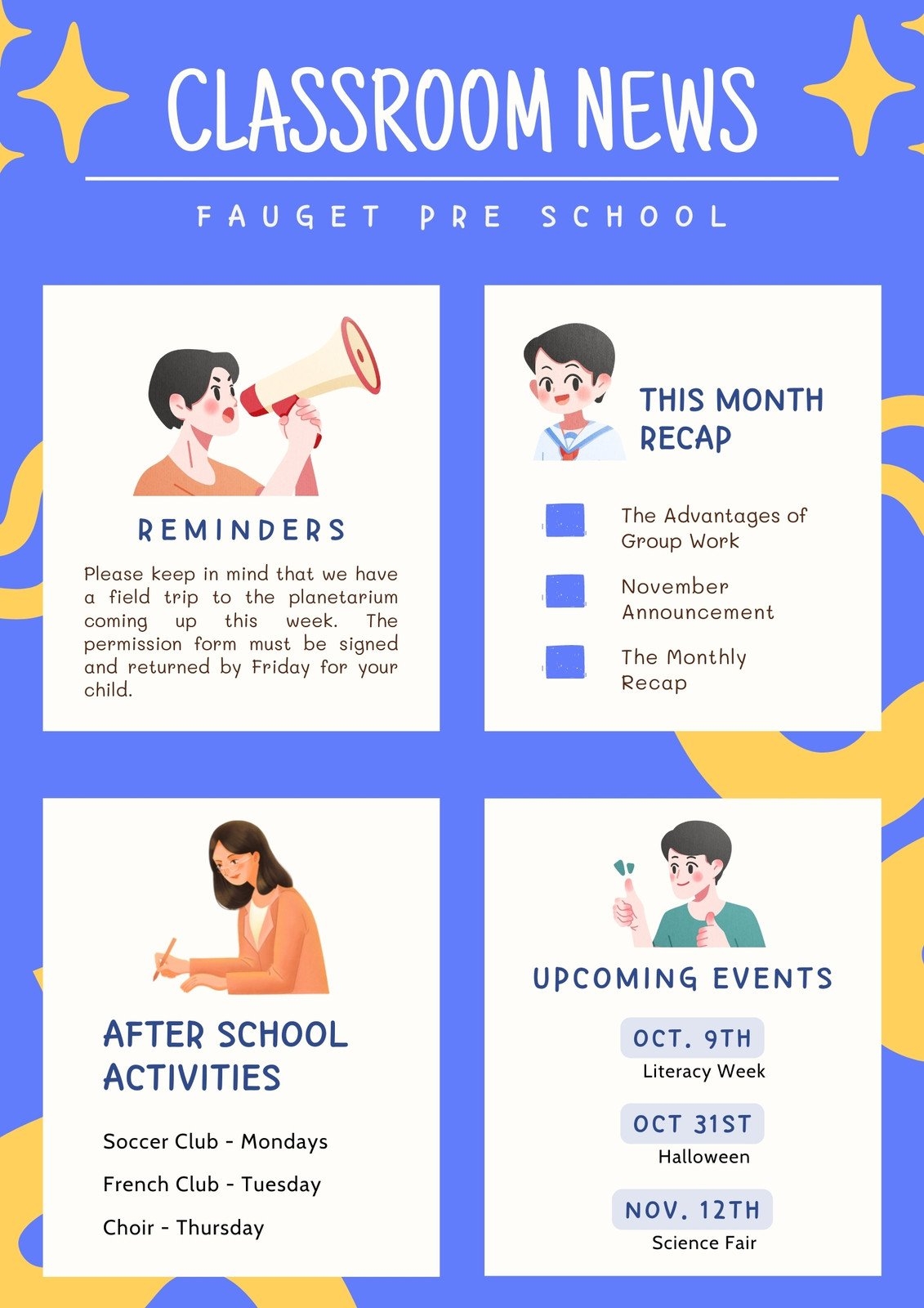 Free Custom Printable Preschool Newsletter Templates Canva Free Custom Printable Preschool Newsletter Templates Canva