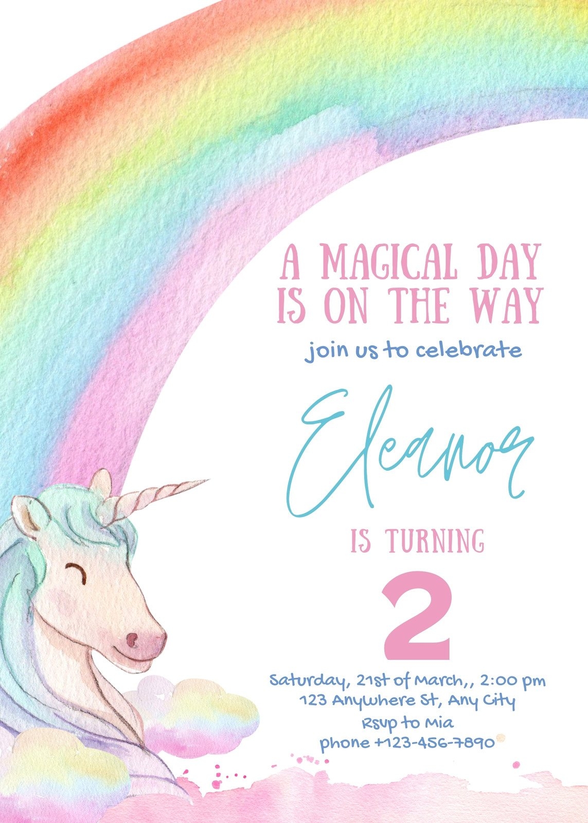 Free Custom Printable Rainbow Invitation Templates Canva