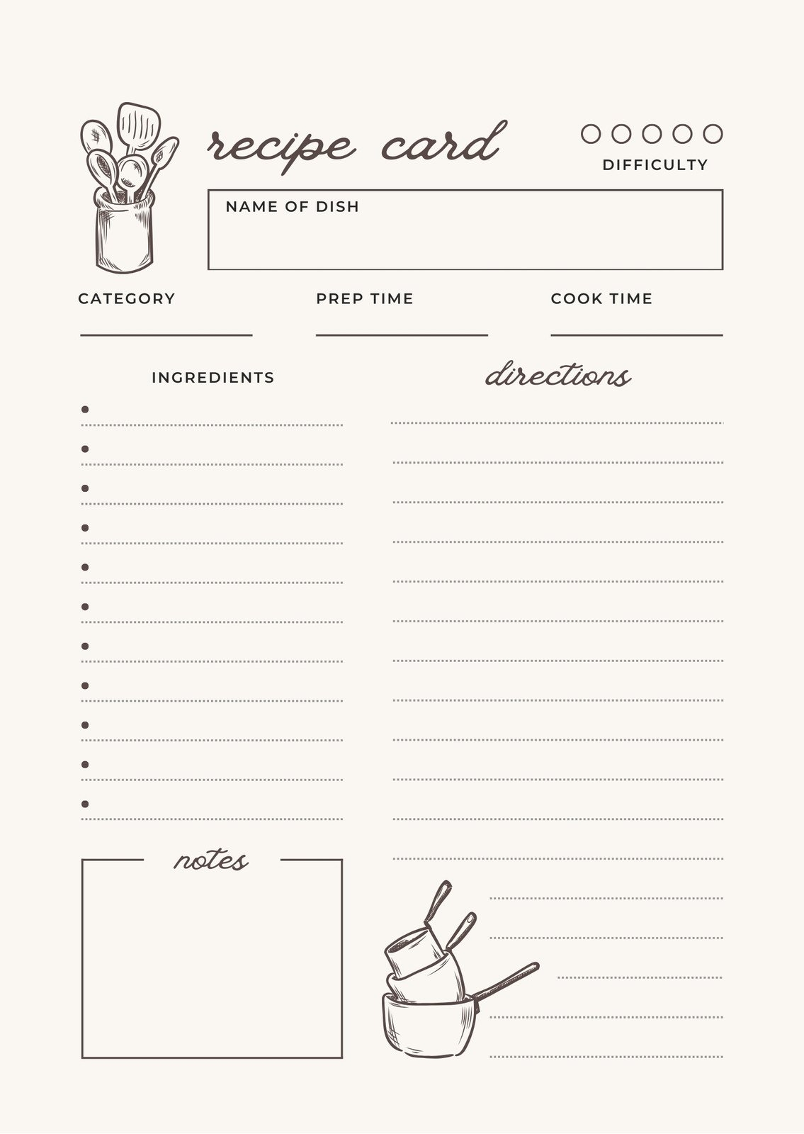 Free Printable Recipe Template Word