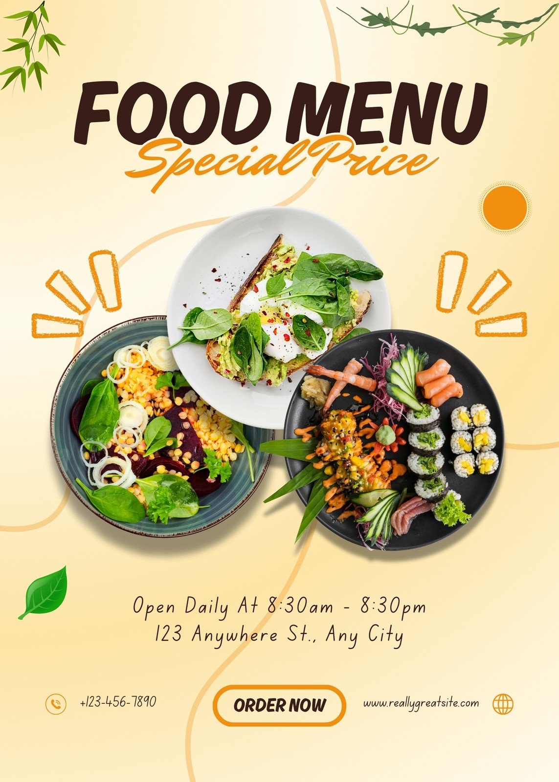 Free Custom Printable Restaurant Flyer Templates Canva