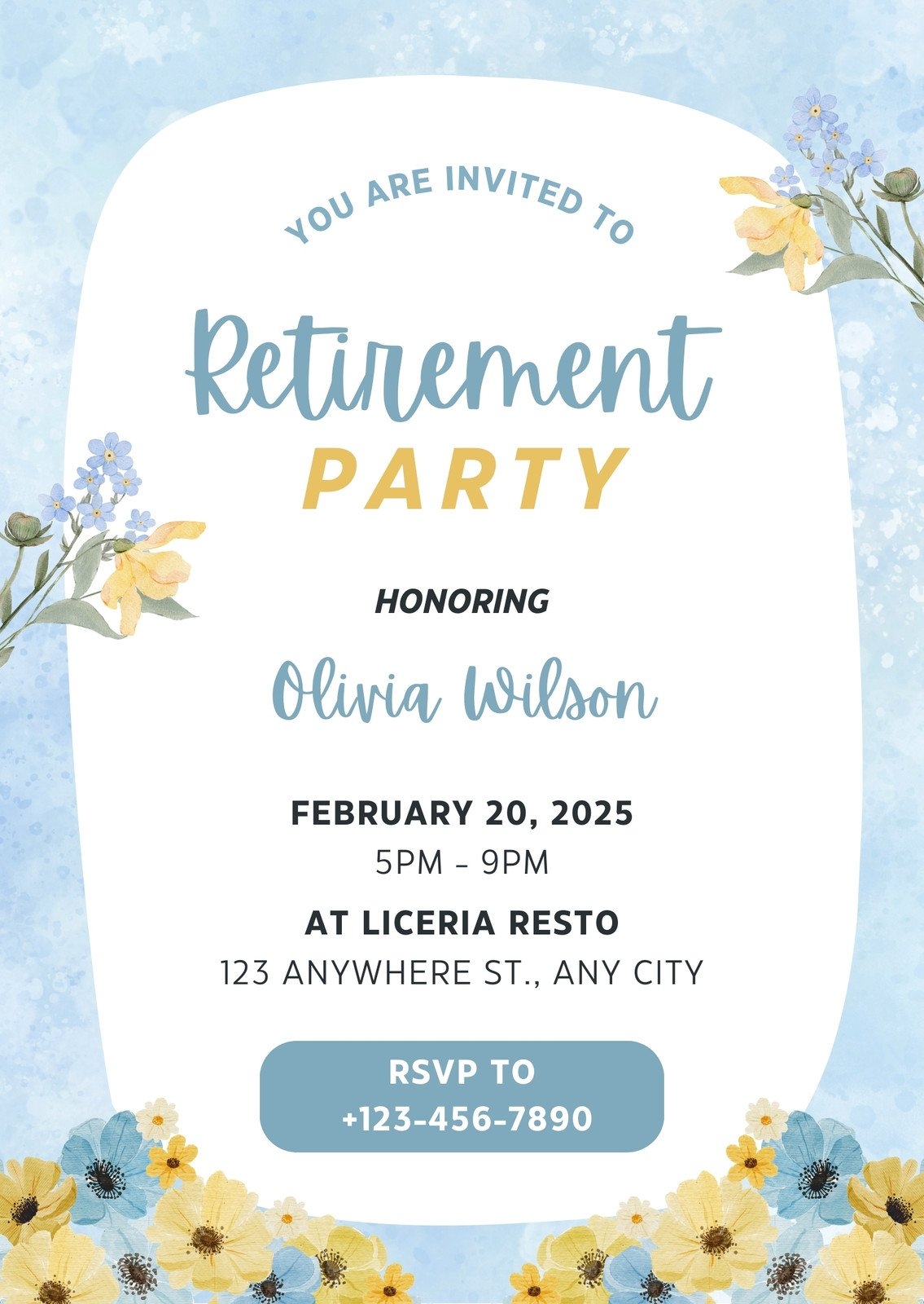 Free Printable Retirement Invitation Template
